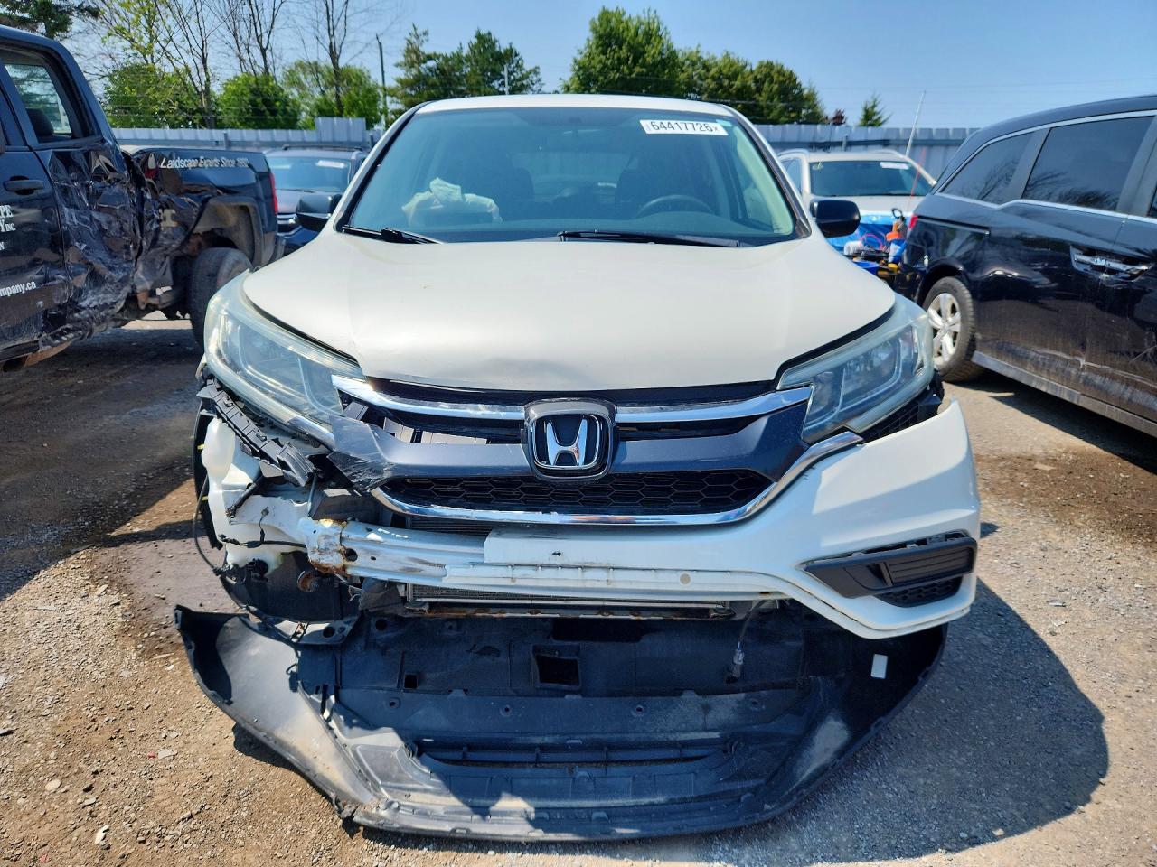 2015 Honda Cr-v Lx White vin: 2HKRM4H37FH130287
