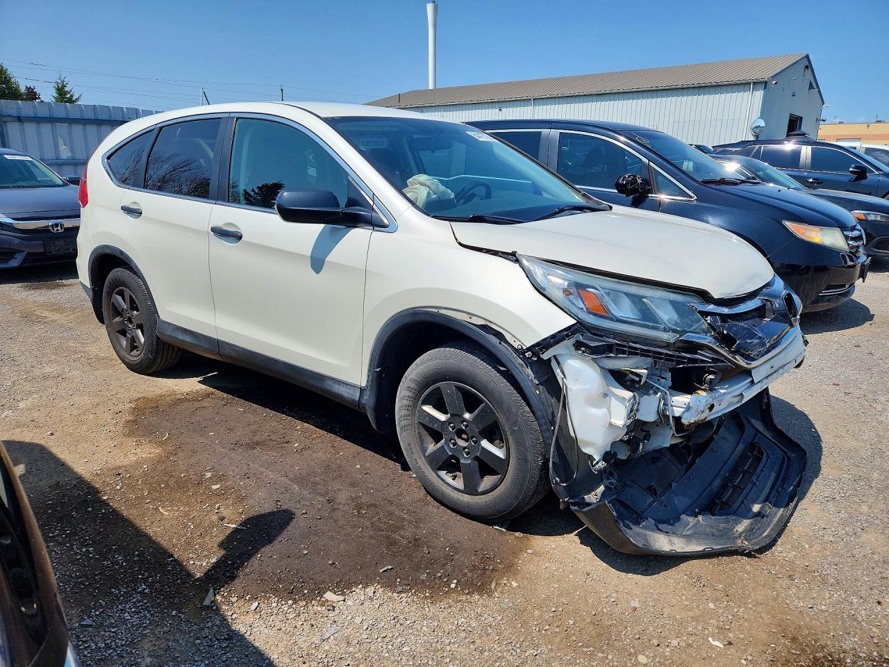 2015 Honda Cr-v Lx White vin: 2HKRM4H37FH130287