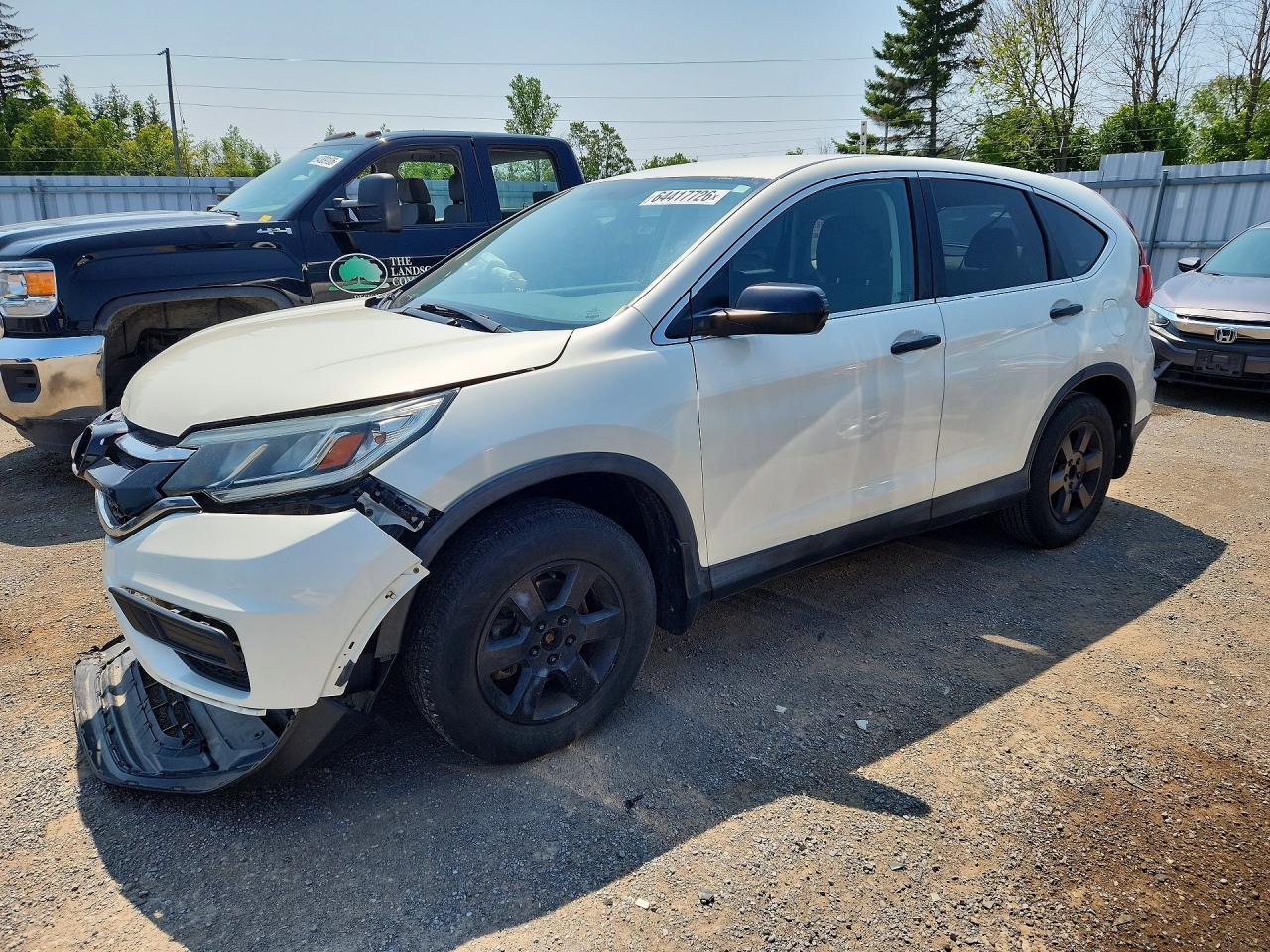 2015 Honda Cr-v Lx White vin: 2HKRM4H37FH130287