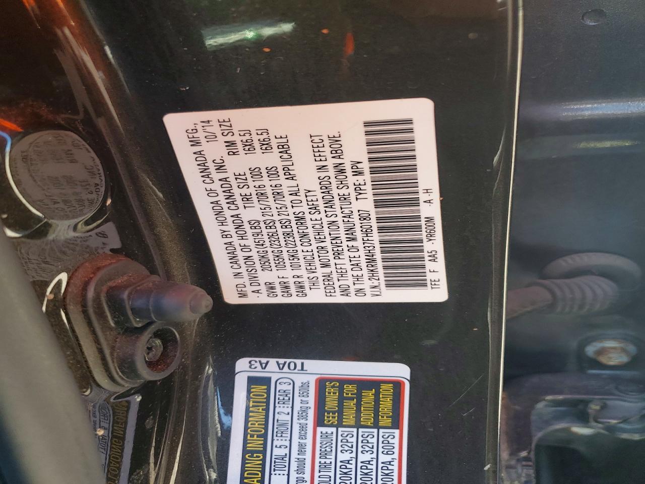 2015 Honda Cr-v Lx Brown vin: 2HKRM4H37FH601807