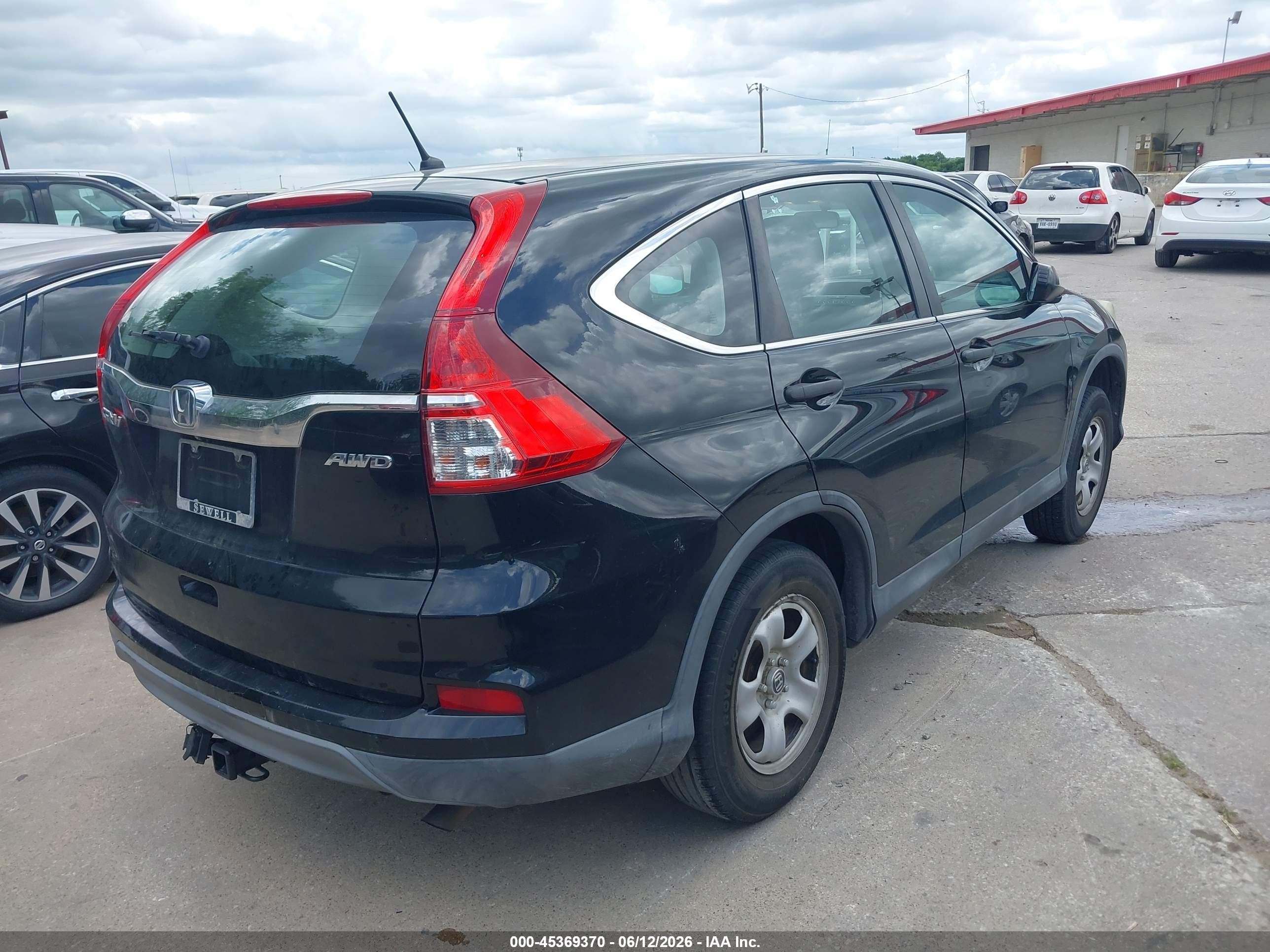 2015 Honda Cr-v Lx Черный vin: 2HKRM4H37FH623497