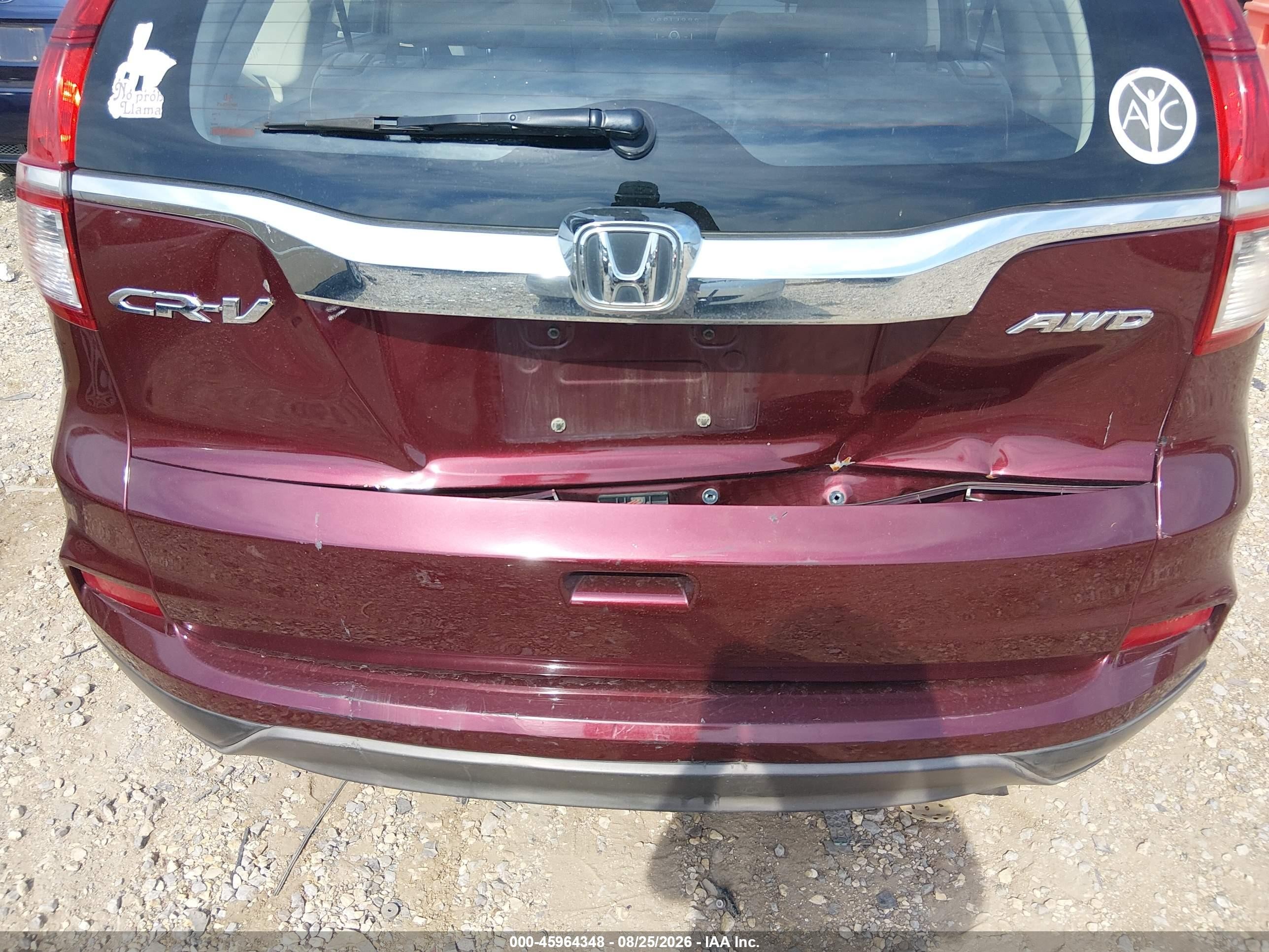2015 Honda Cr-v Lx Maroon vin: 2HKRM4H37FH642969