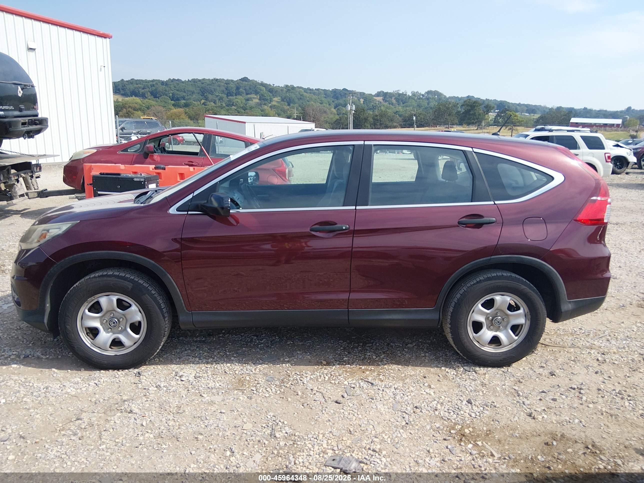 2015 Honda Cr-v Lx Maroon vin: 2HKRM4H37FH642969