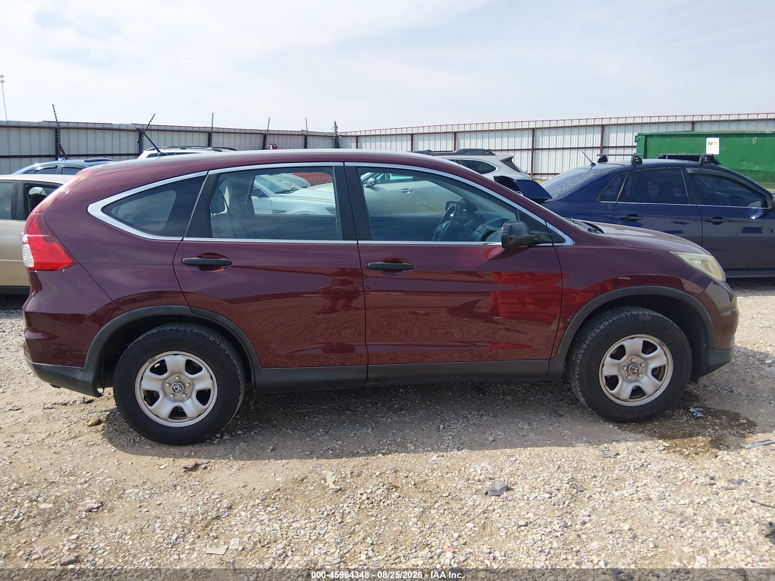 2015 Honda Cr-v Lx Maroon vin: 2HKRM4H37FH642969