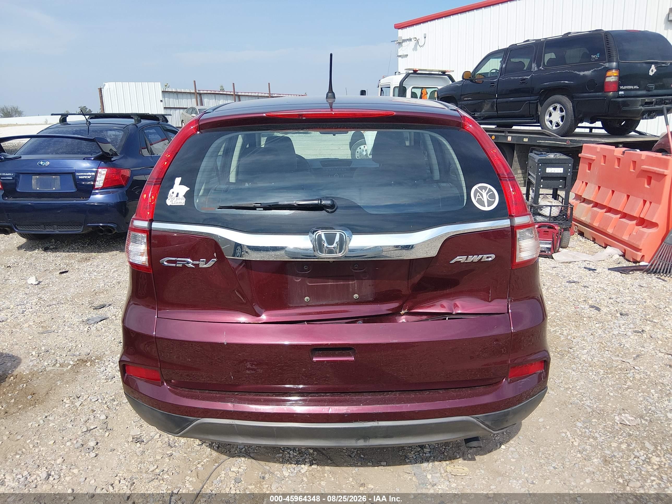 2015 Honda Cr-v Lx Maroon vin: 2HKRM4H37FH642969
