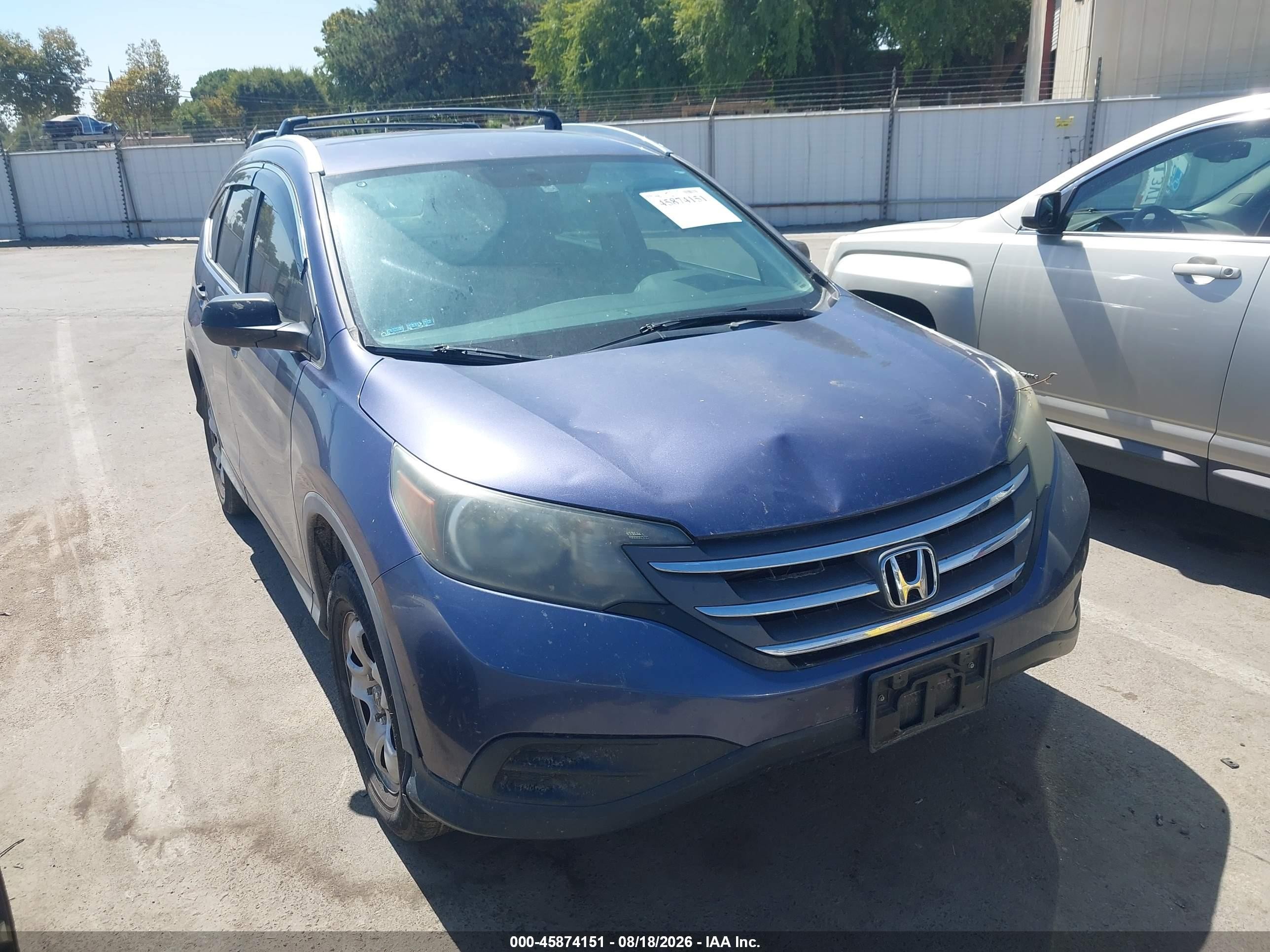 2013 Honda Cr-v Lx Blue vin: 2HKRM4H38DH642055