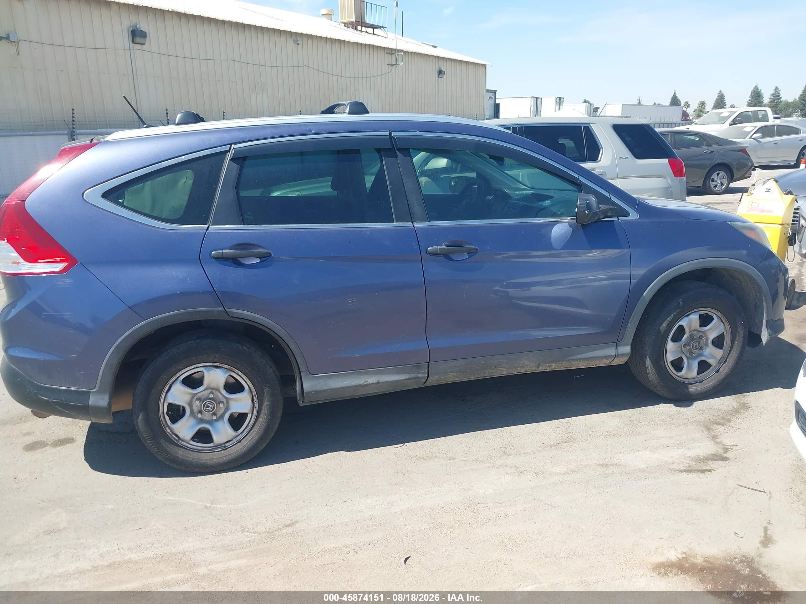 2013 Honda Cr-v Lx Blue vin: 2HKRM4H38DH642055
