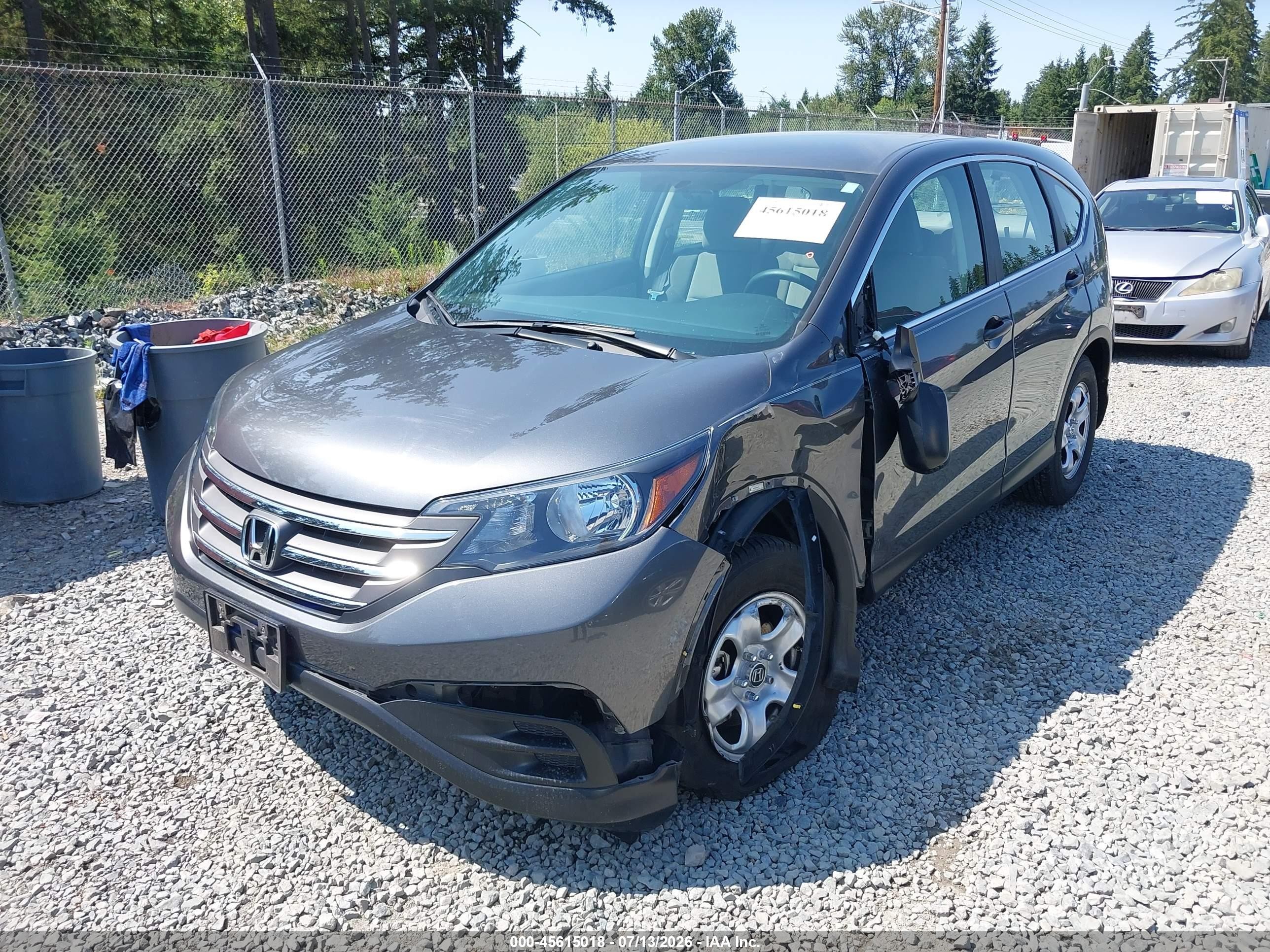 2013 Honda Cr-v Lx Gray vin: 2HKRM4H38DH657817