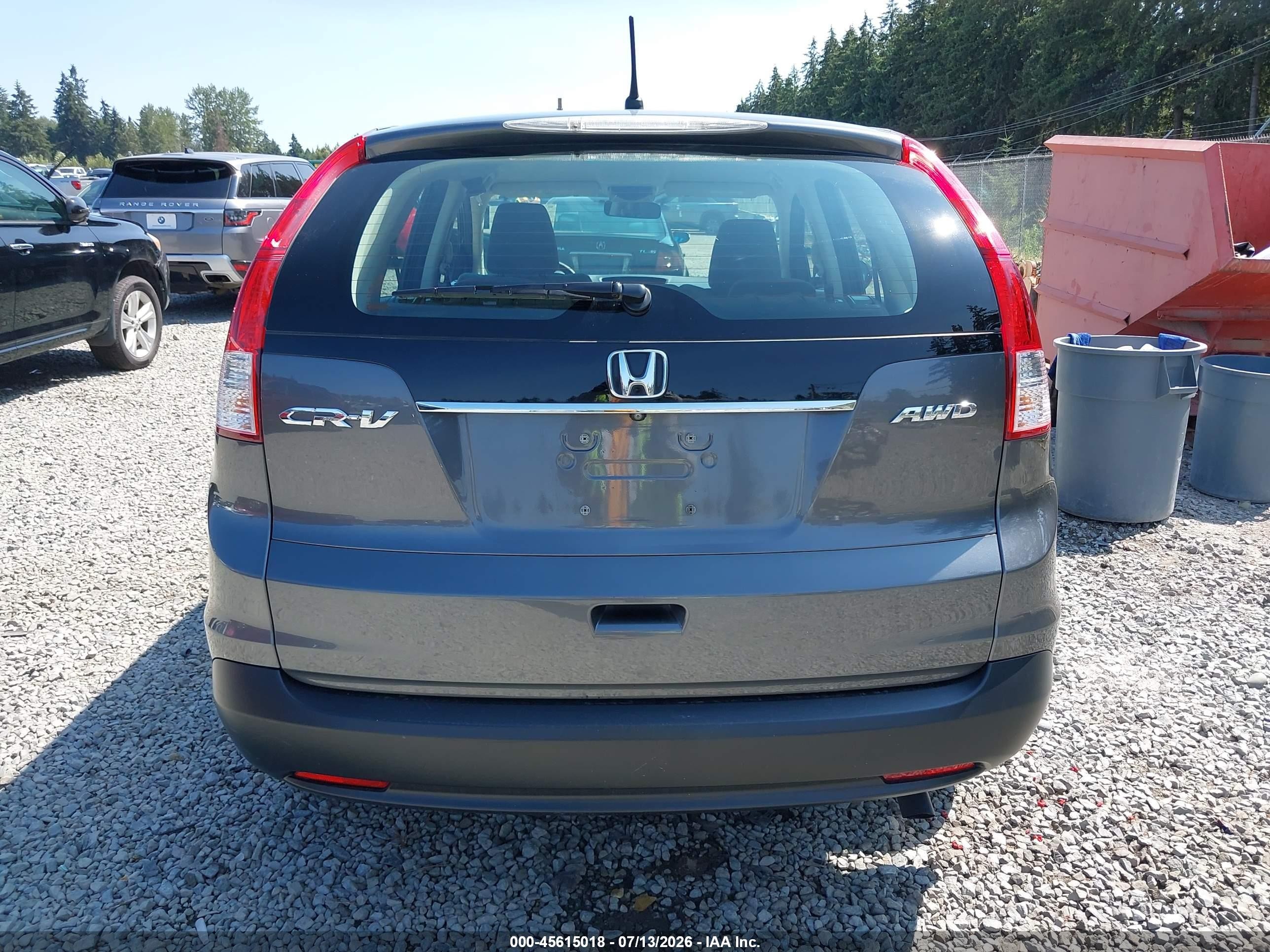 2013 Honda Cr-v Lx Gray vin: 2HKRM4H38DH657817