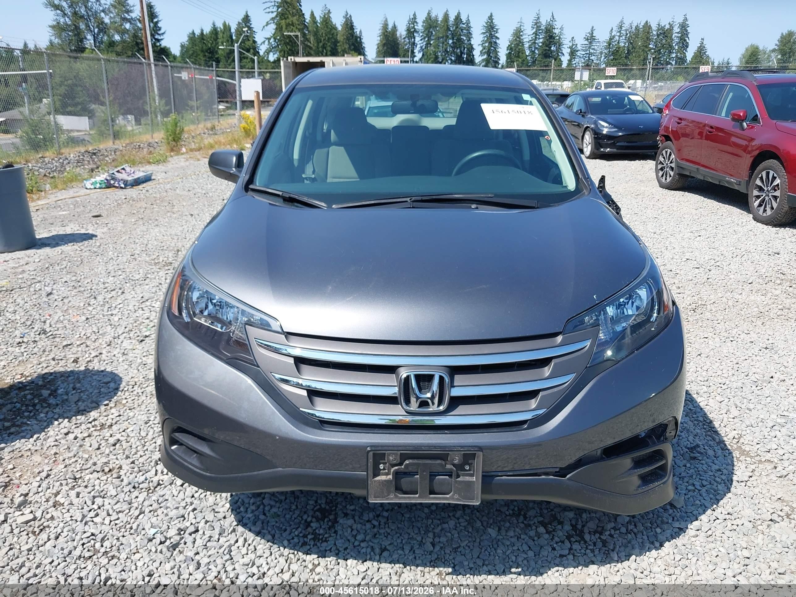 2013 Honda Cr-v Lx Gray vin: 2HKRM4H38DH657817