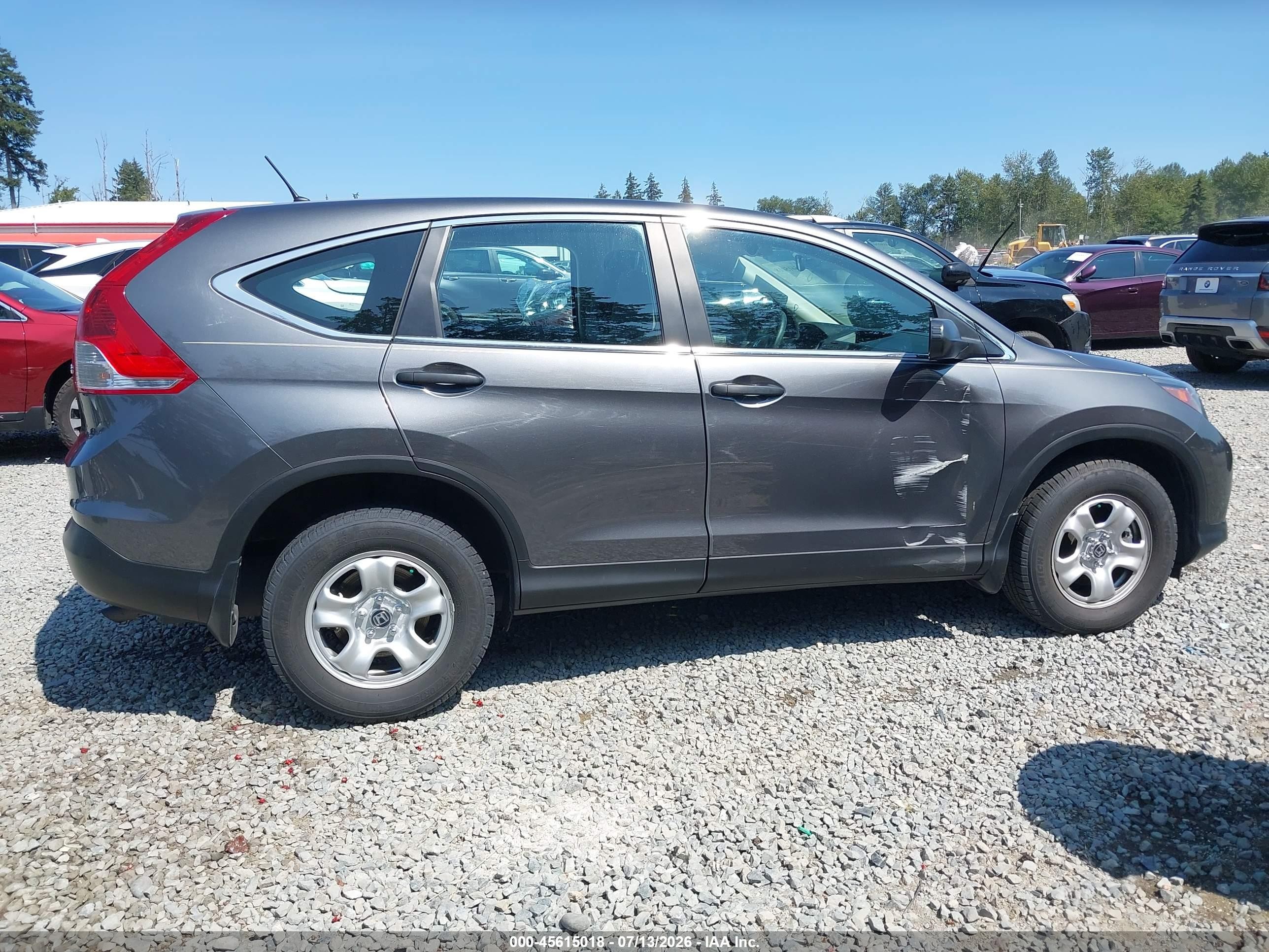2013 Honda Cr-v Lx Gray vin: 2HKRM4H38DH657817