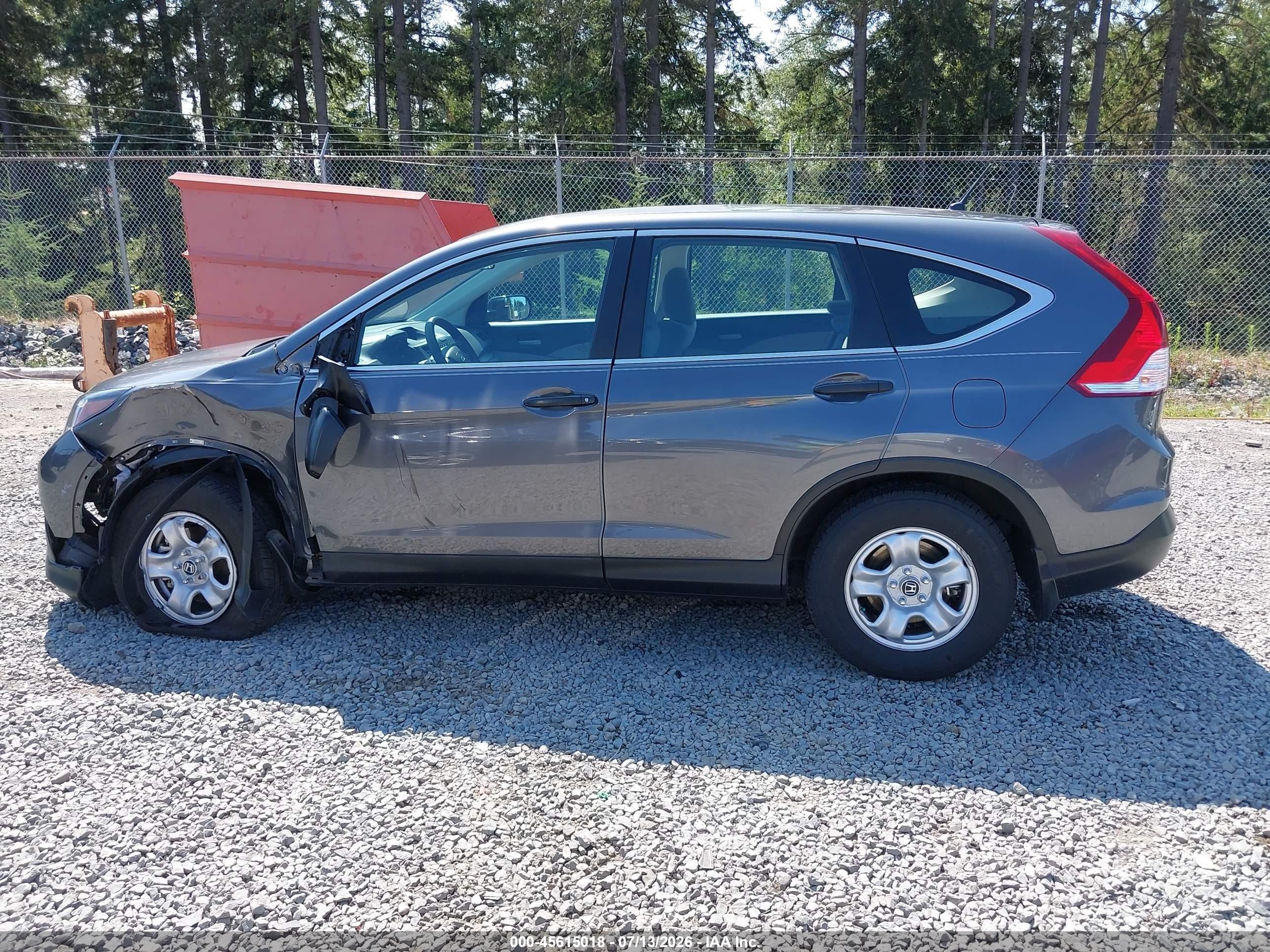 2013 Honda Cr-v Lx Gray vin: 2HKRM4H38DH657817
