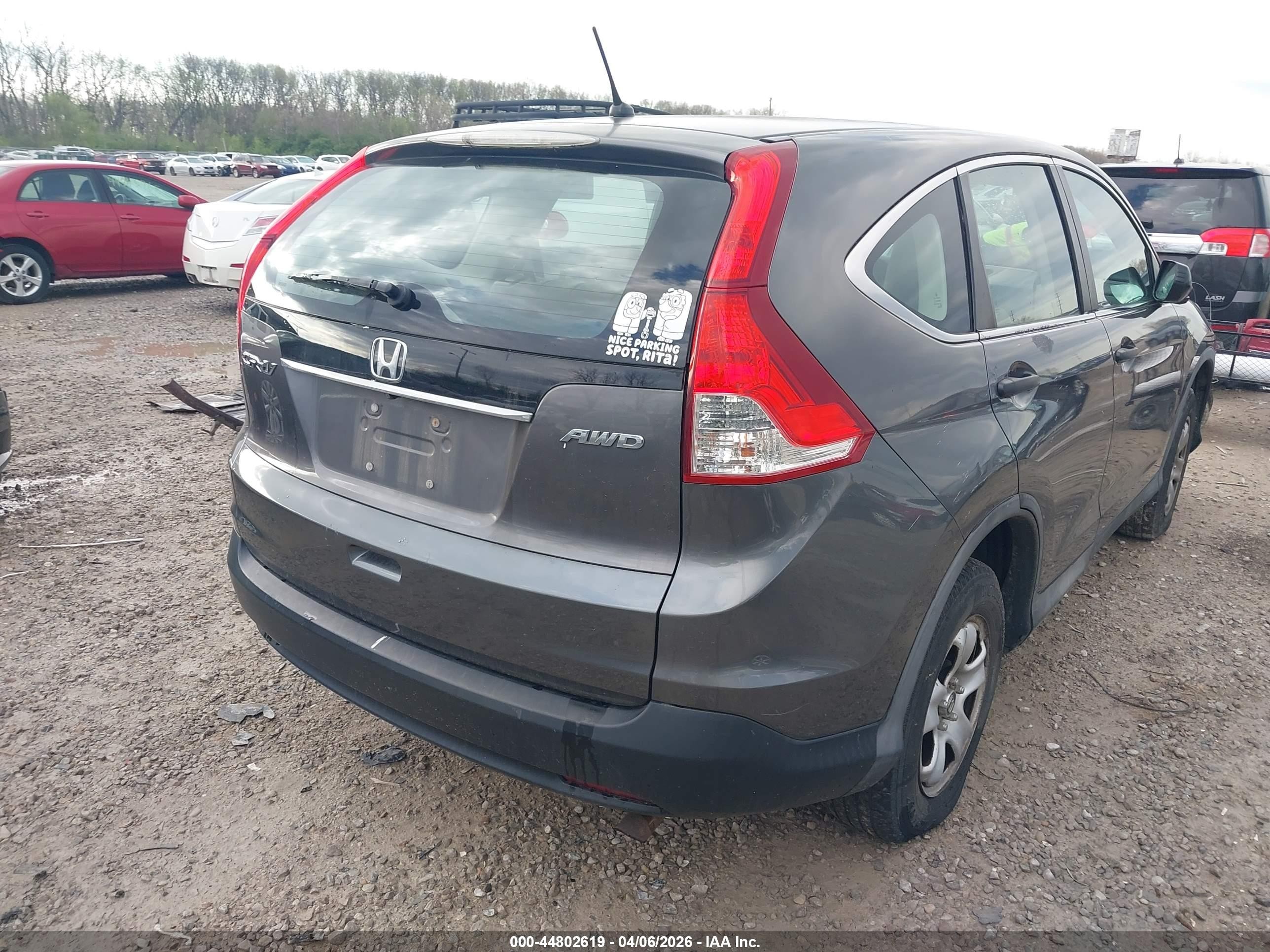 2013 Honda Cr-v Lx Gray vin: 2HKRM4H38DH680806