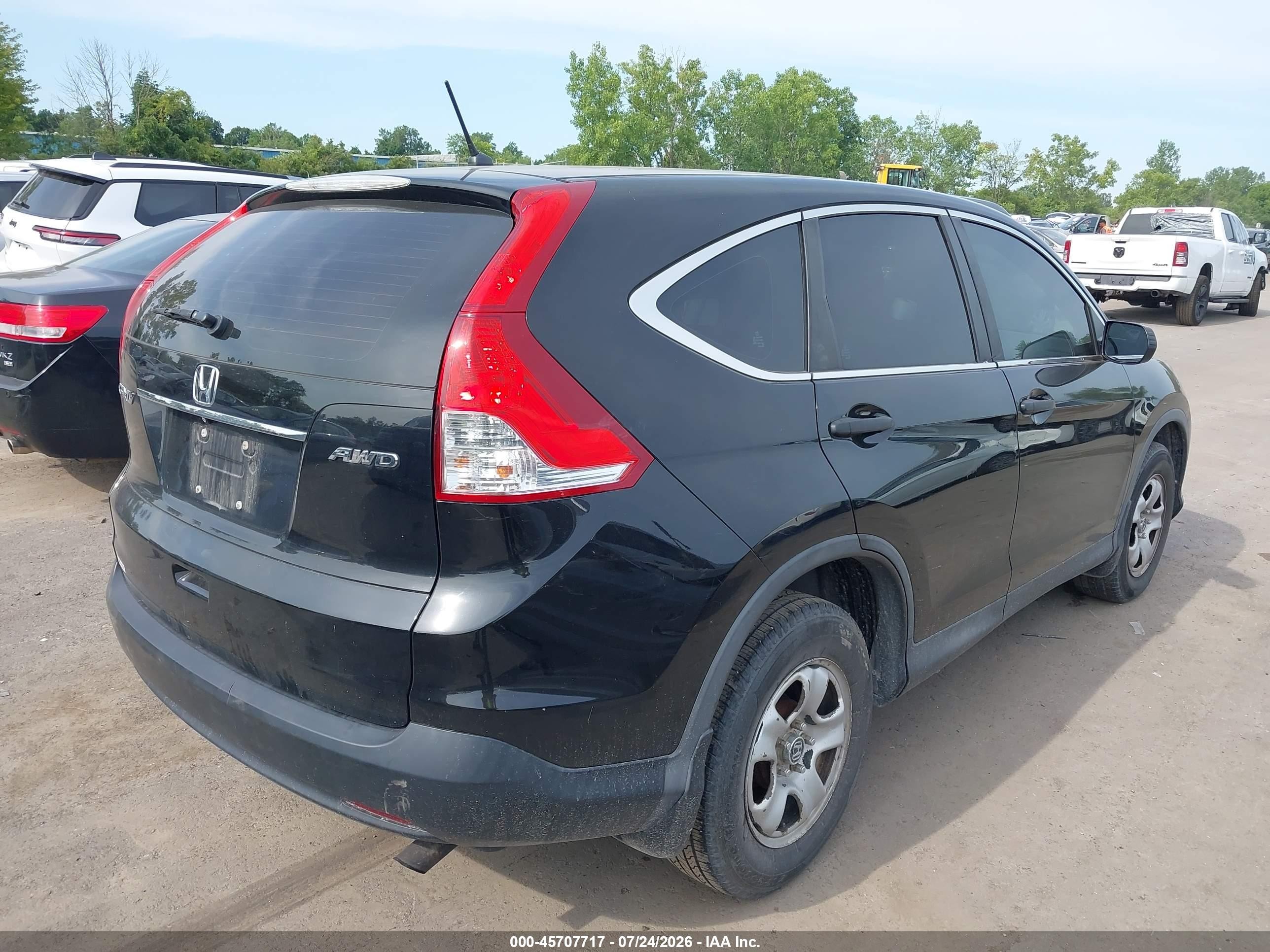 2014 Honda Cr-v Lx Black vin: 2HKRM4H38EH600941