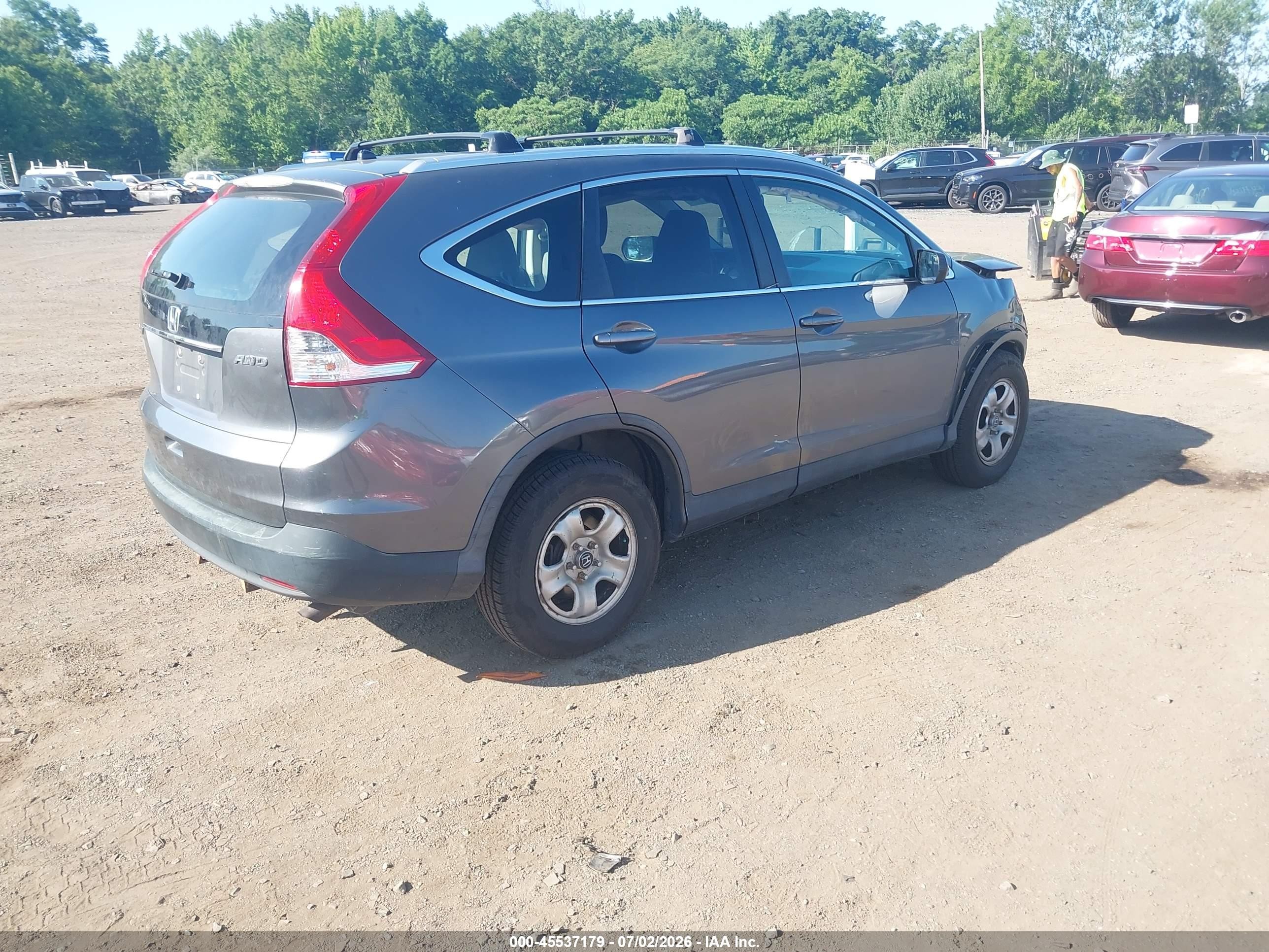 2014 Honda Cr-v Lx Gray vin: 2HKRM4H38EH604259