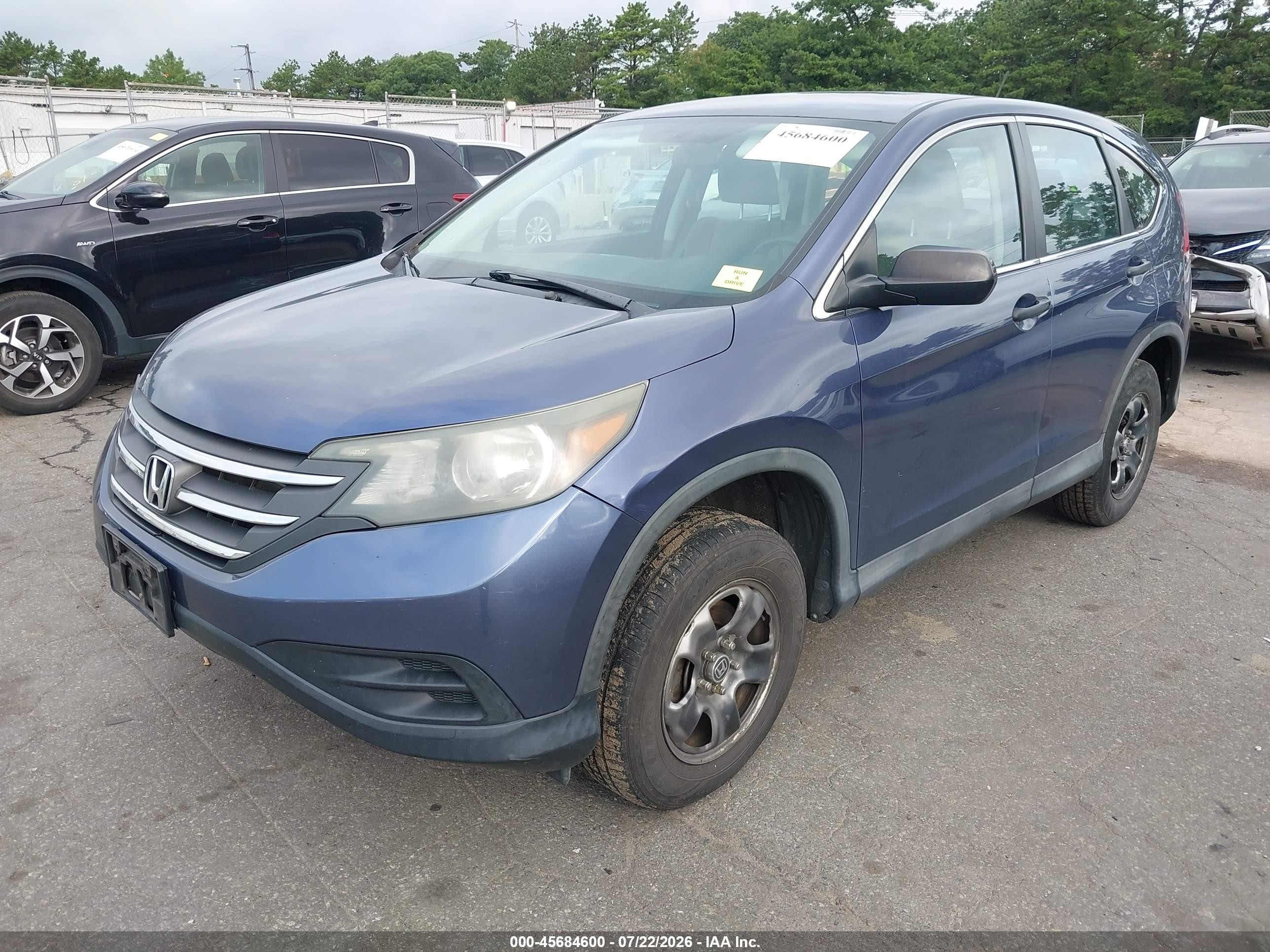 2014 Honda Cr-v Lx Blue vin: 2HKRM4H38EH618758