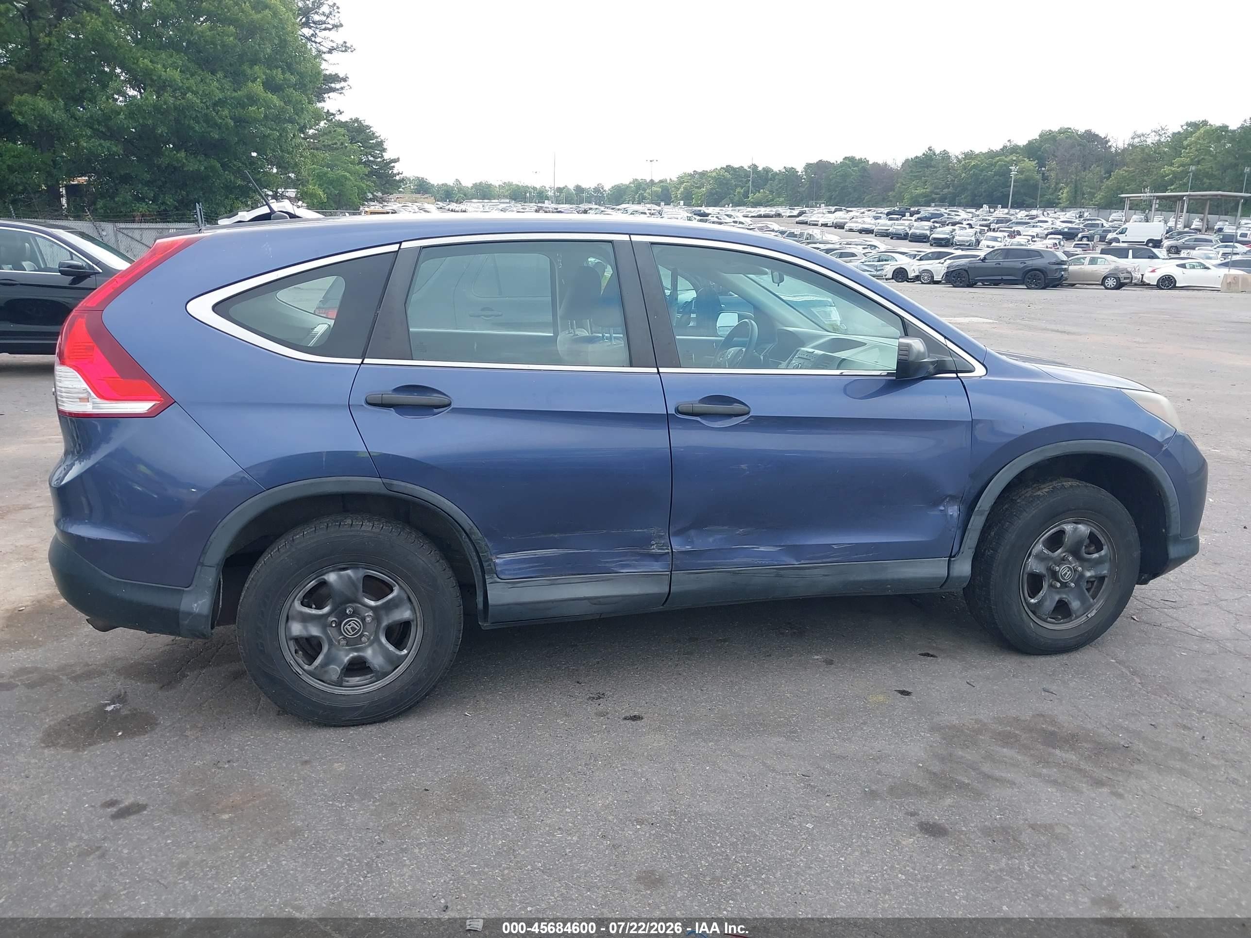 2014 Honda Cr-v Lx Blue vin: 2HKRM4H38EH618758