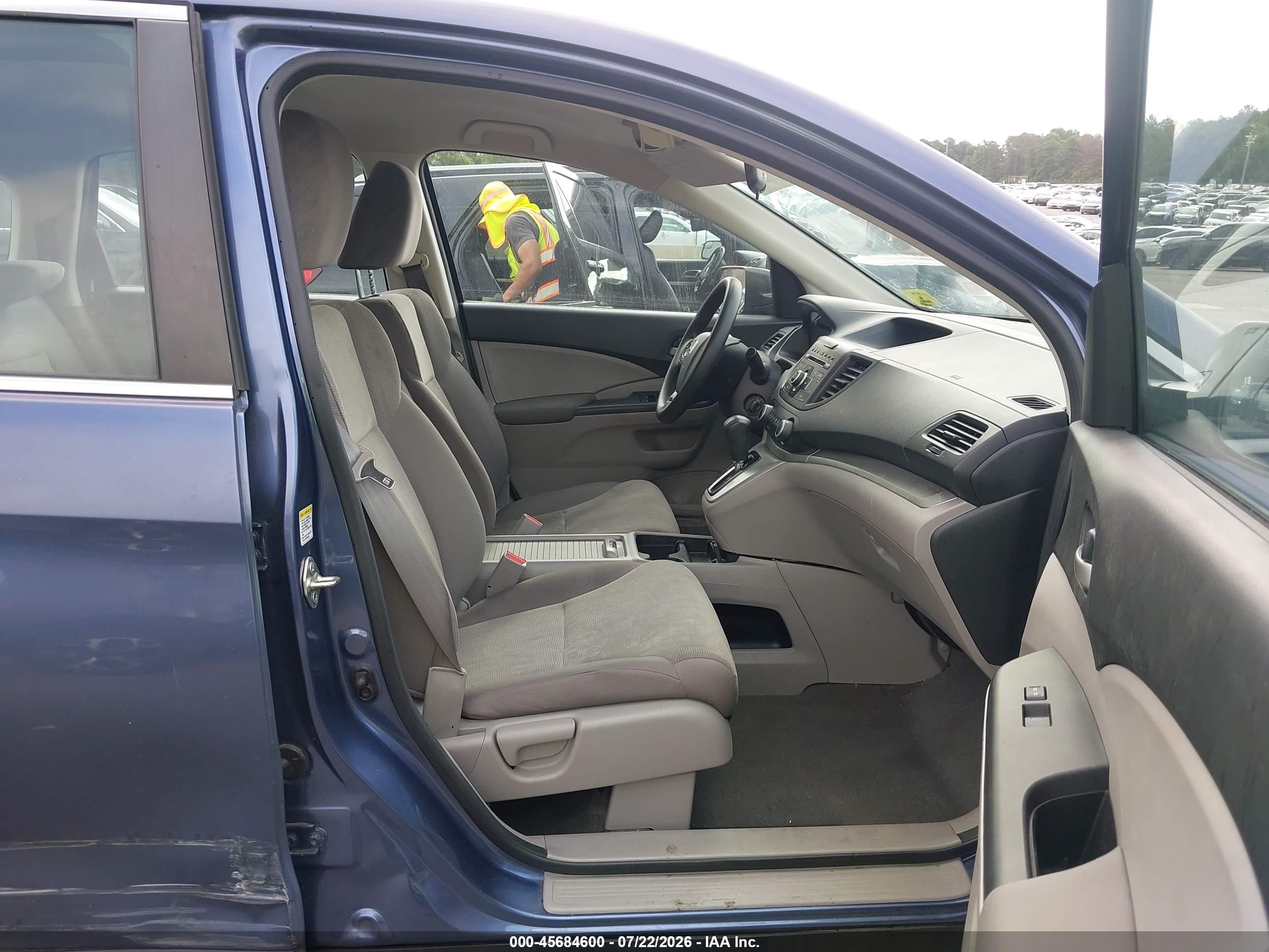 2014 Honda Cr-v Lx Blue vin: 2HKRM4H38EH618758