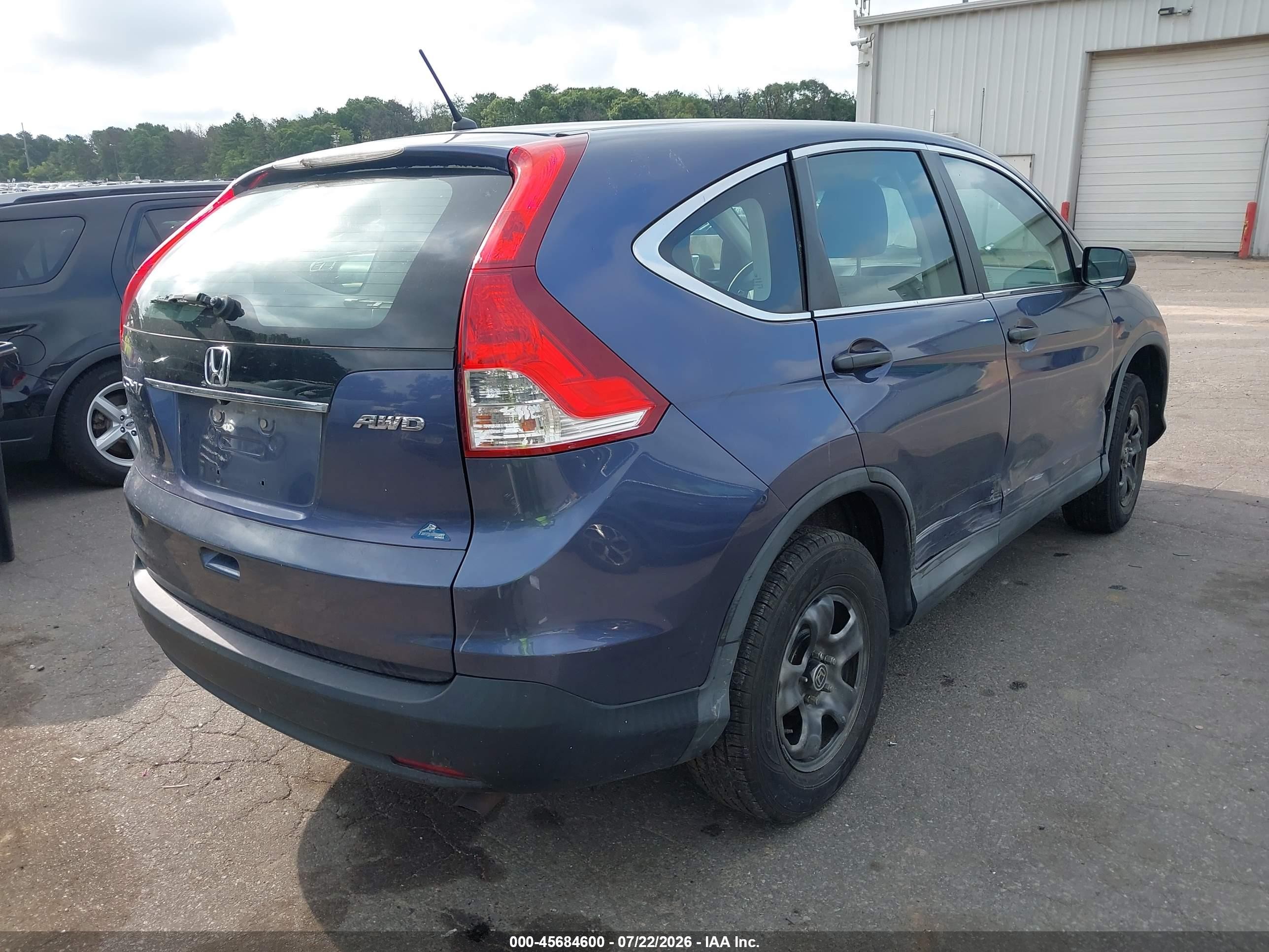 2014 Honda Cr-v Lx Blue vin: 2HKRM4H38EH618758