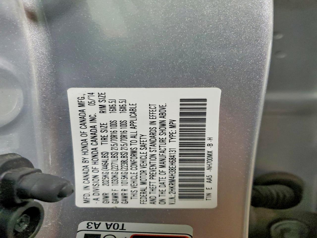 2014 Honda Cr-v Lx Серебряный vin: 2HKRM4H38EH684131
