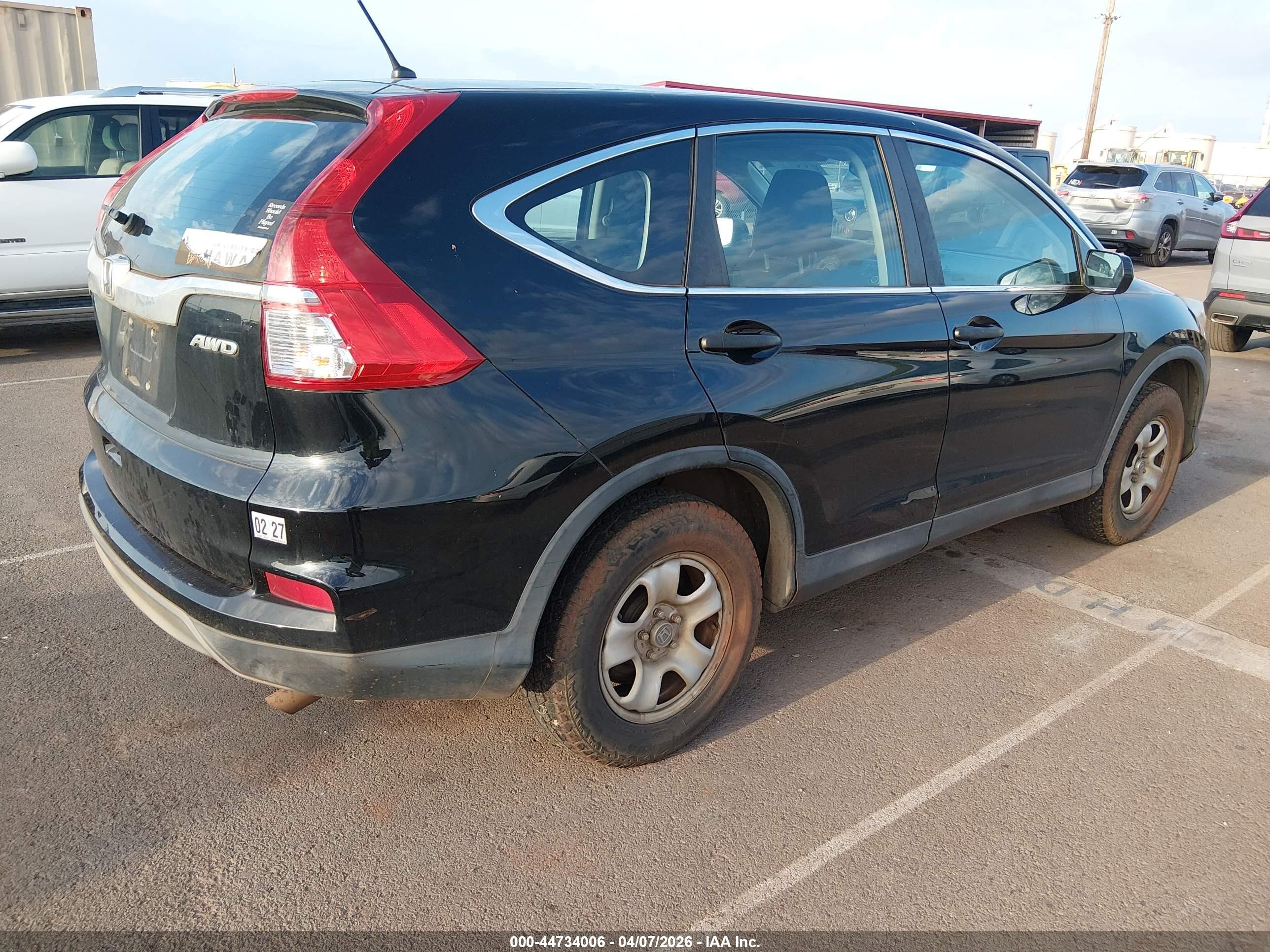 2015 Honda Cr-v Lx Black vin: 2HKRM4H38FH622195