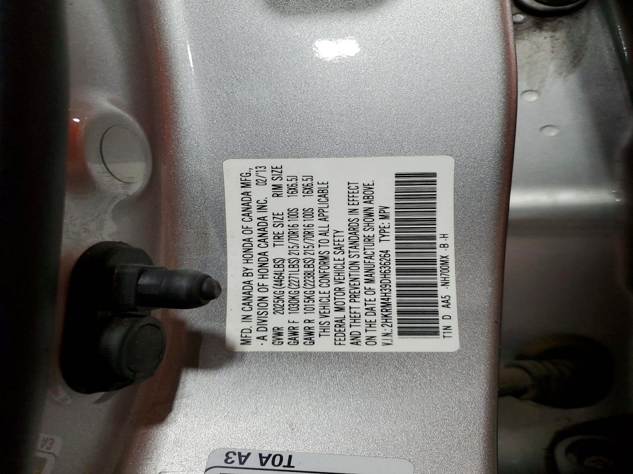 2013 Honda Cr-v Lx Silver vin: 2HKRM4H39DH636264
