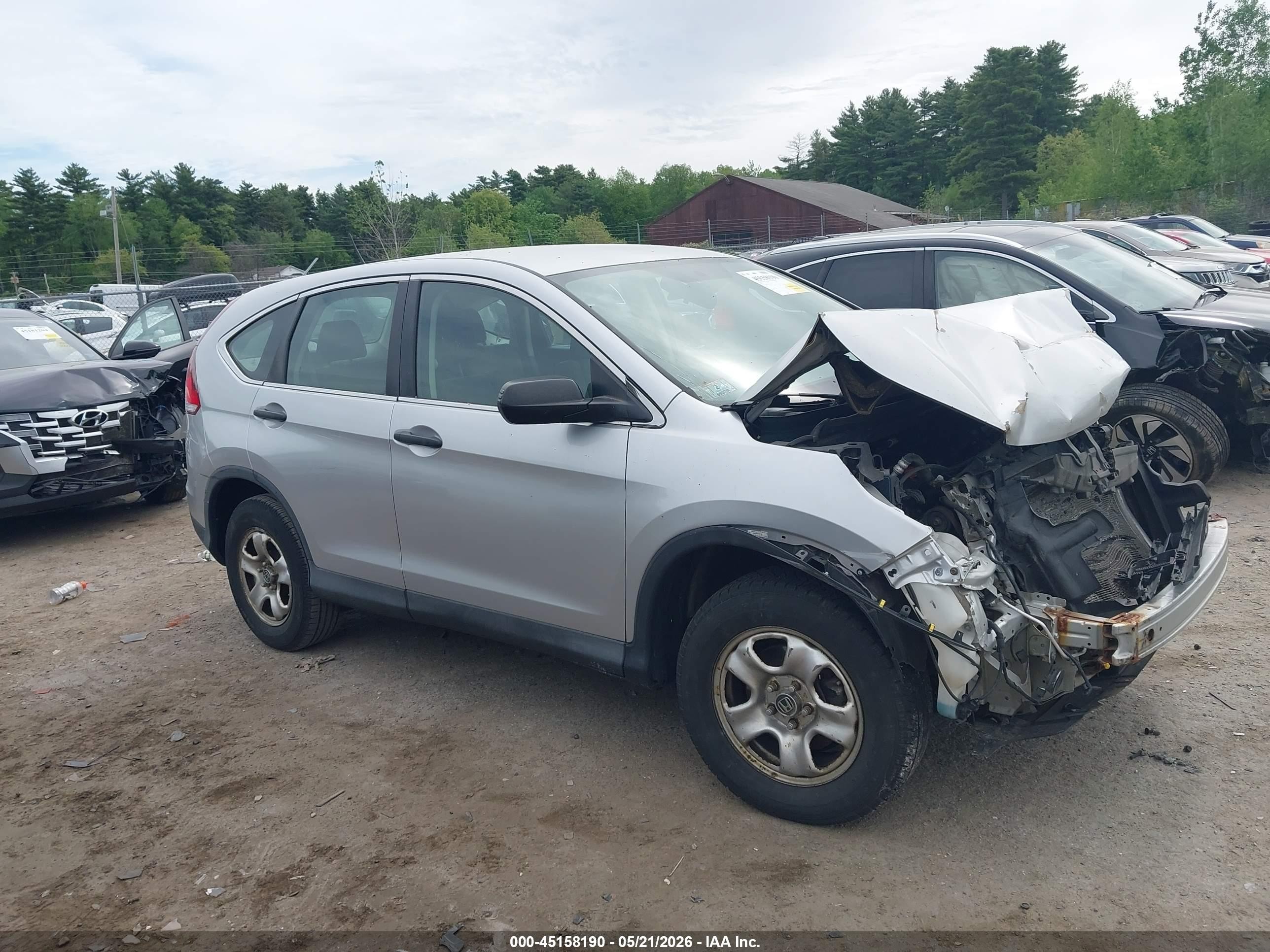 2013 Honda Cr-v Lx Silver vin: 2HKRM4H39DH641397