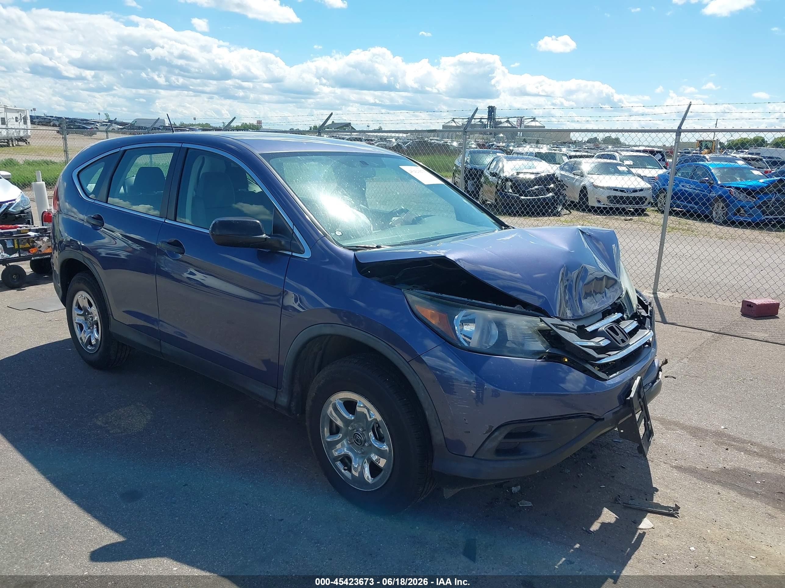 2013 Honda Cr-v Lx Синий vin: 2HKRM4H39DH651394