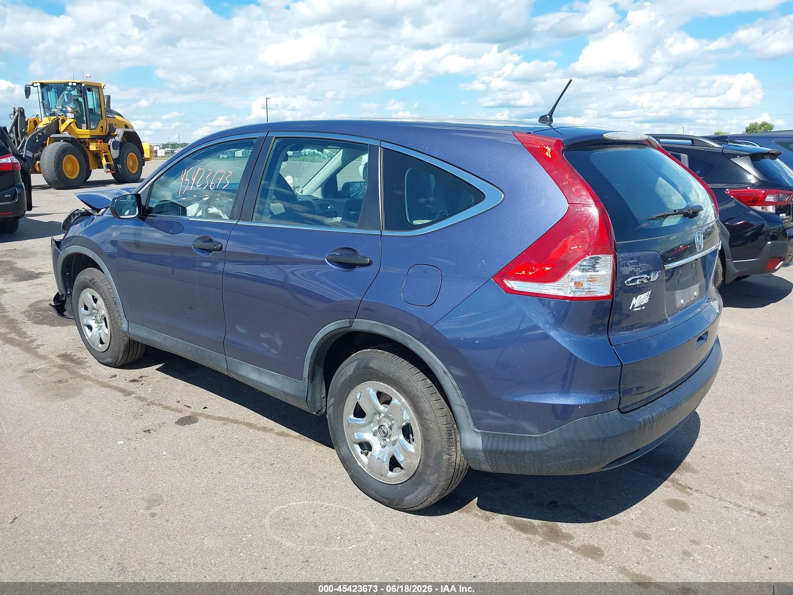 2013 Honda Cr-v Lx Blue vin: 2HKRM4H39DH651394