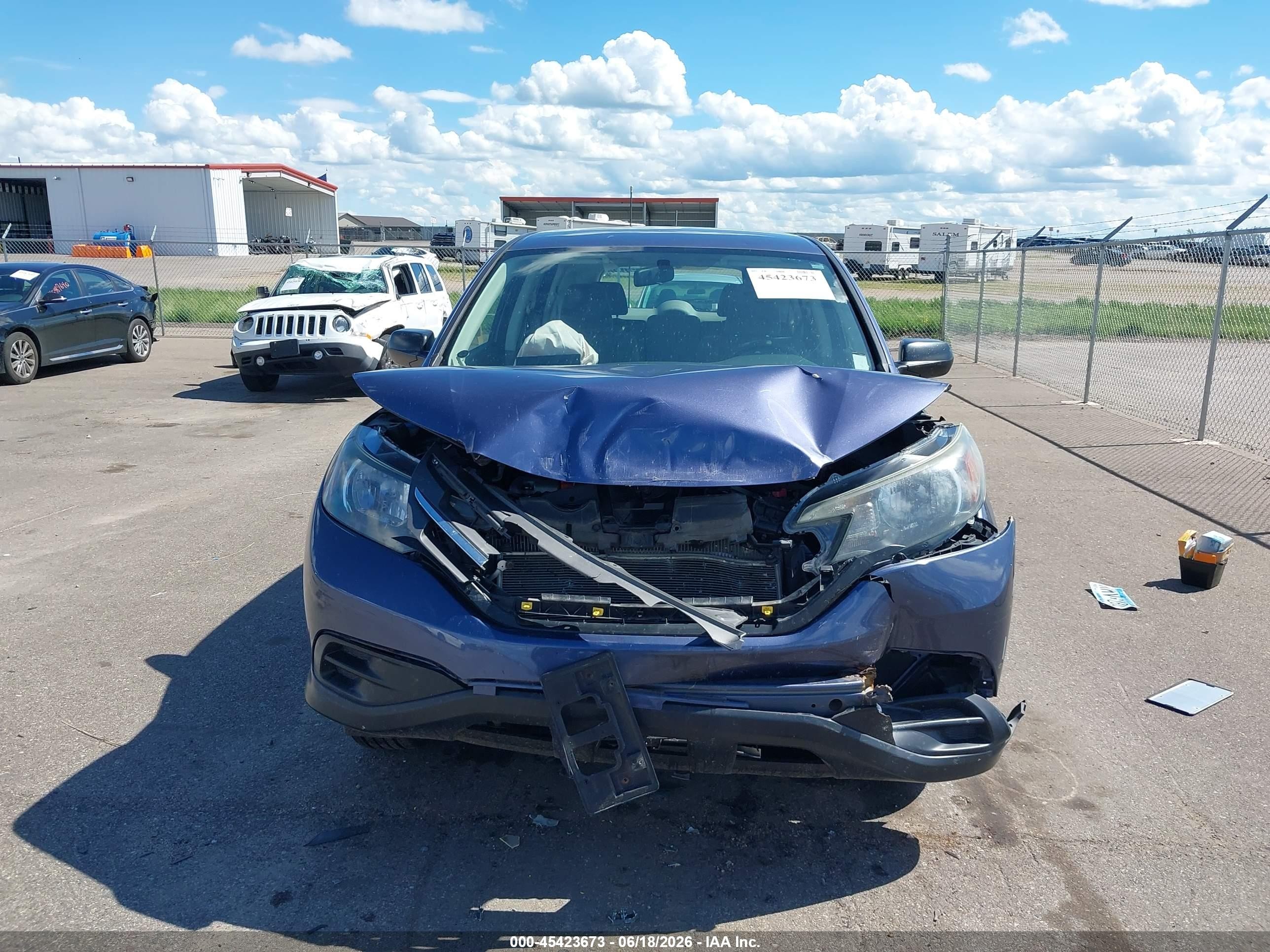 2013 Honda Cr-v Lx Blue vin: 2HKRM4H39DH651394