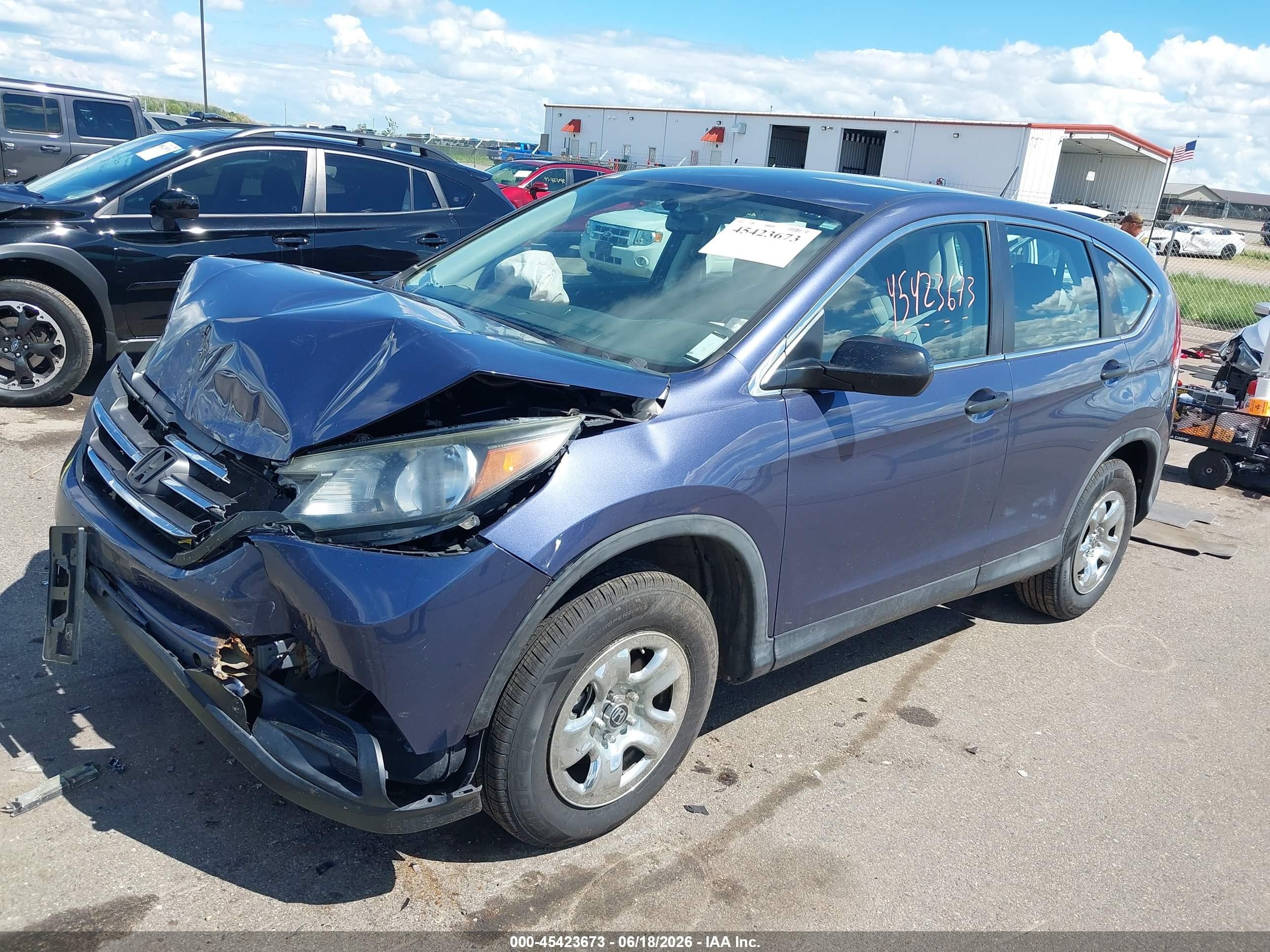 2013 Honda Cr-v Lx Blue vin: 2HKRM4H39DH651394