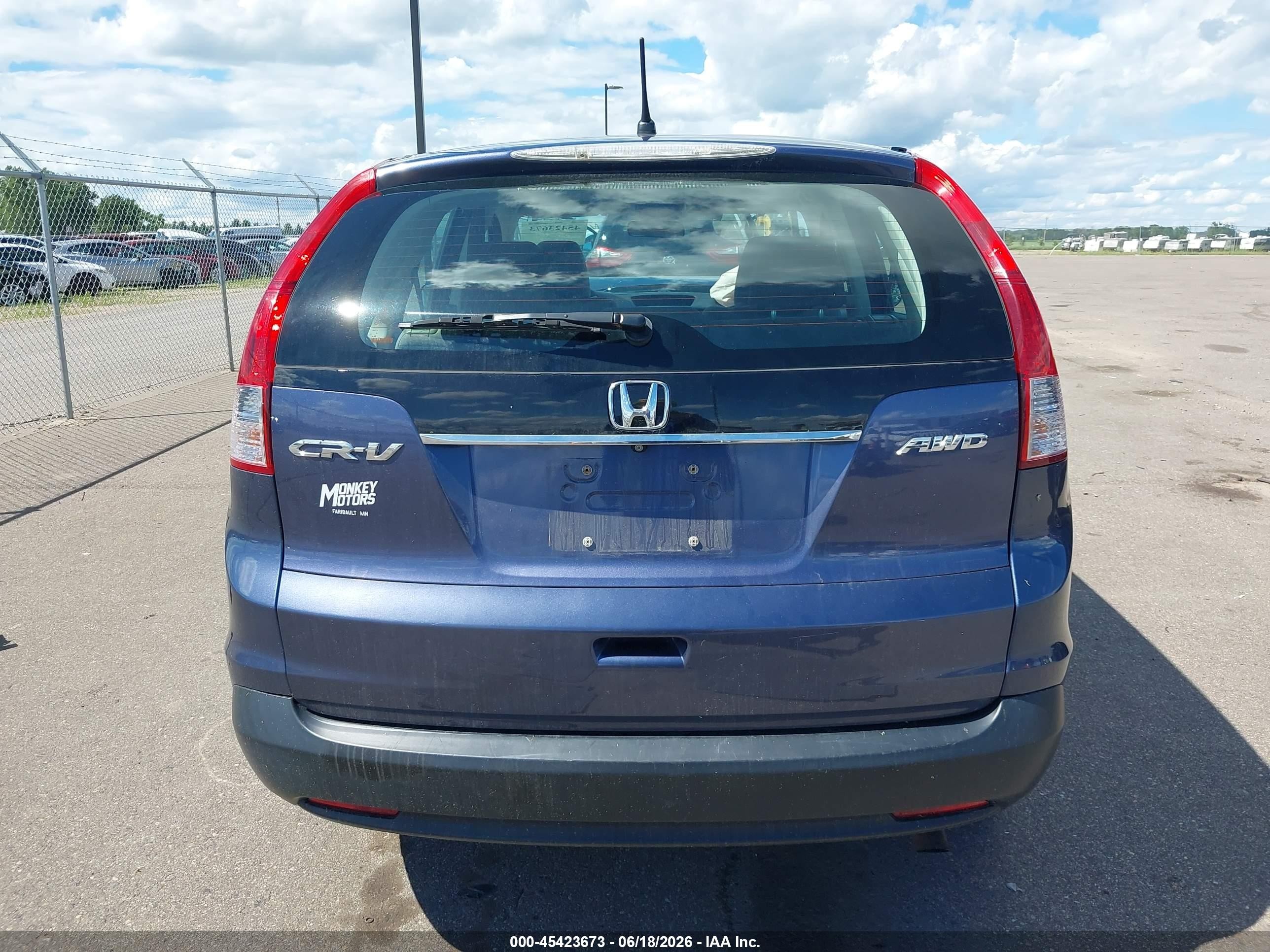 2013 Honda Cr-v Lx Blue vin: 2HKRM4H39DH651394