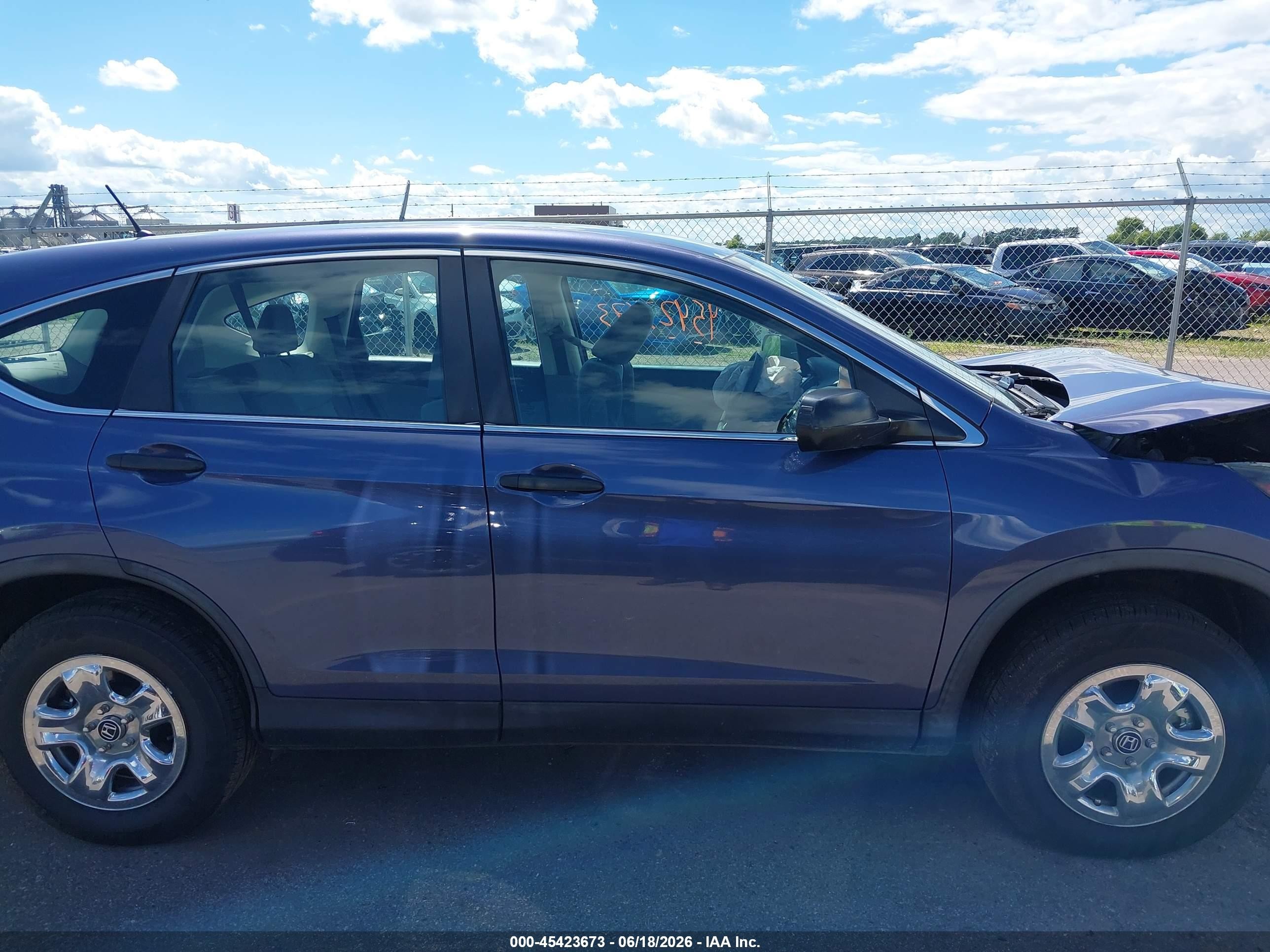 2013 Honda Cr-v Lx Blue vin: 2HKRM4H39DH651394