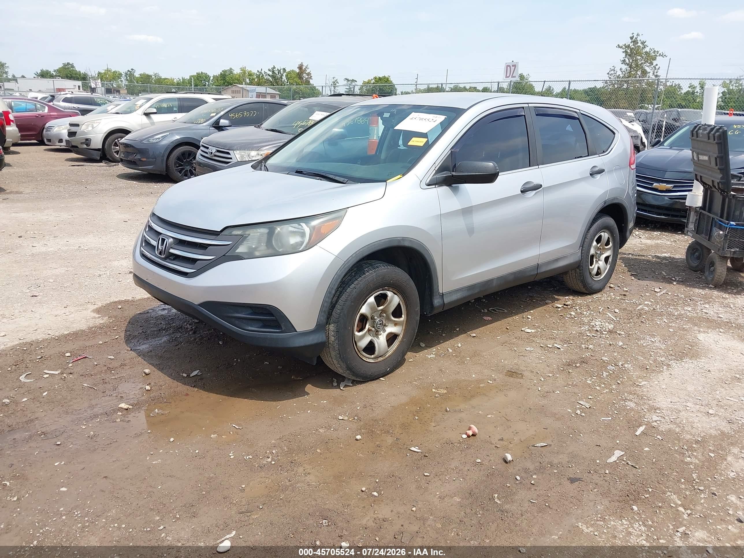 2013 Honda Cr-v Lx Silver vin: 2HKRM4H39DH677929
