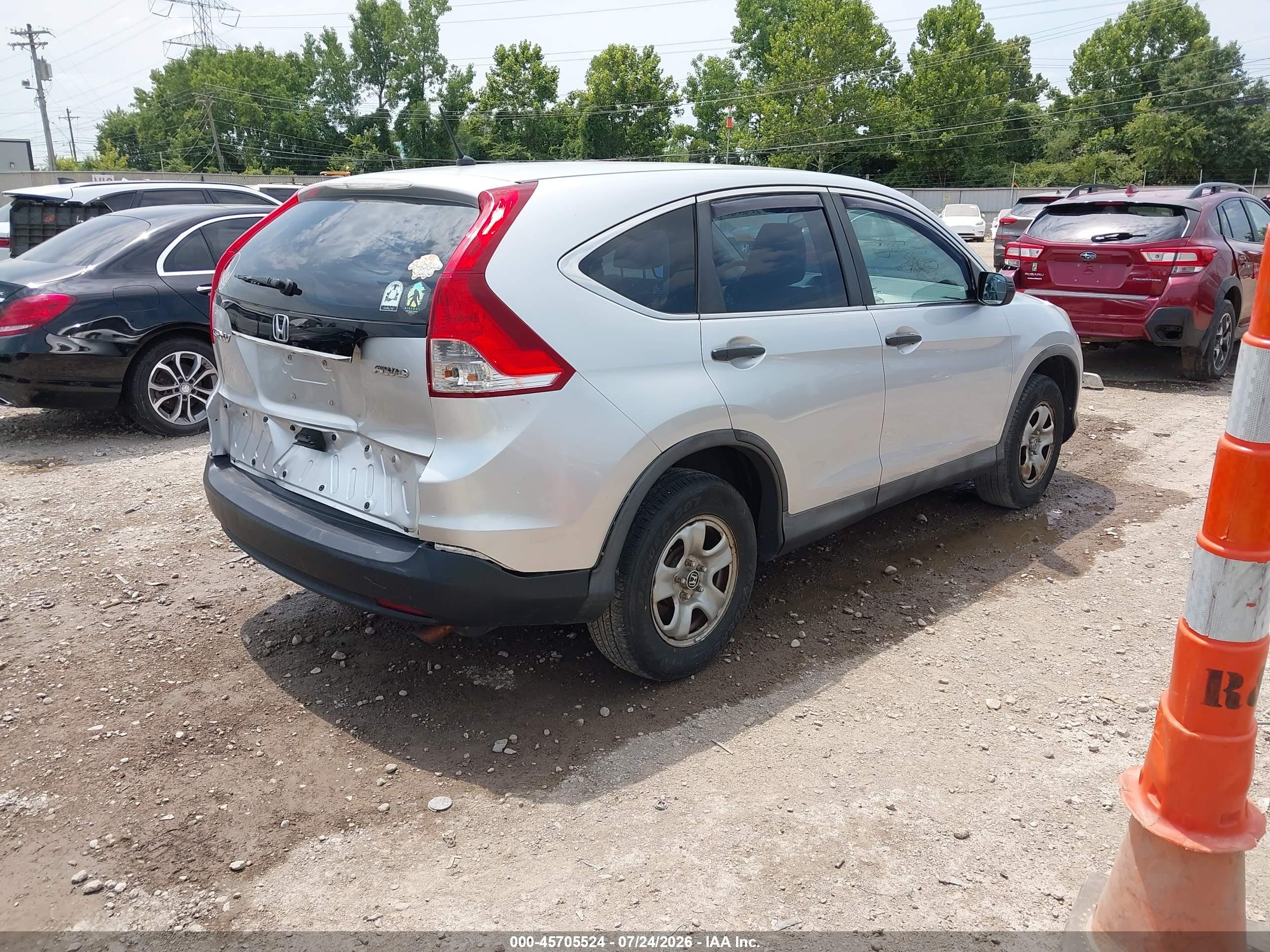 2013 Honda Cr-v Lx Silver vin: 2HKRM4H39DH677929