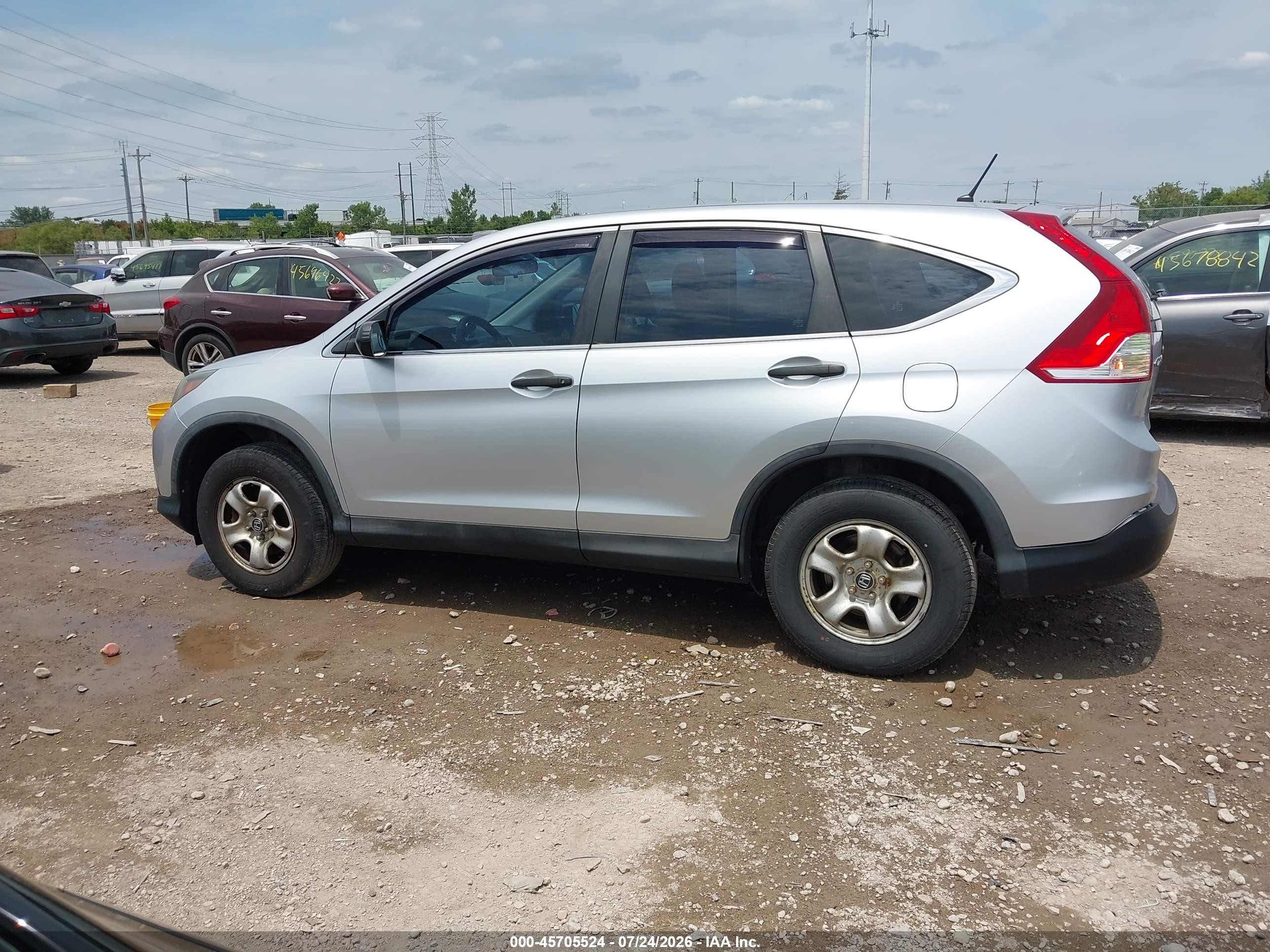 2013 Honda Cr-v Lx Silver vin: 2HKRM4H39DH677929