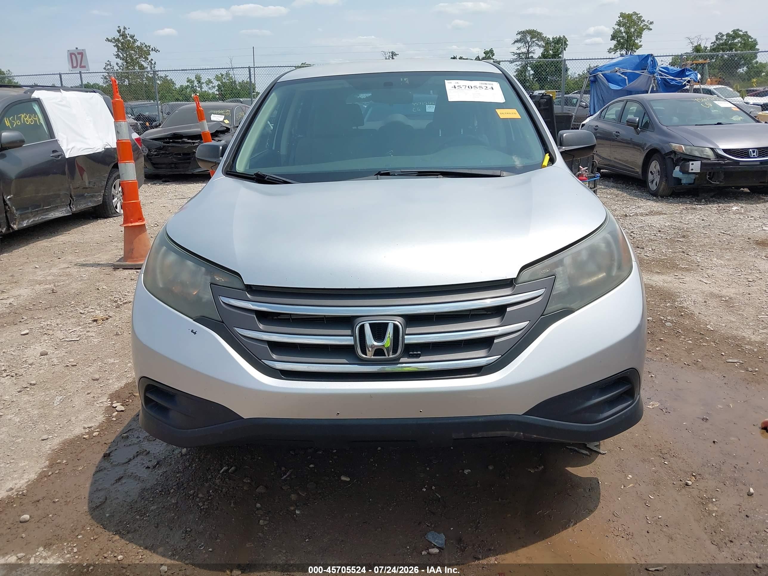 2013 Honda Cr-v Lx Silver vin: 2HKRM4H39DH677929