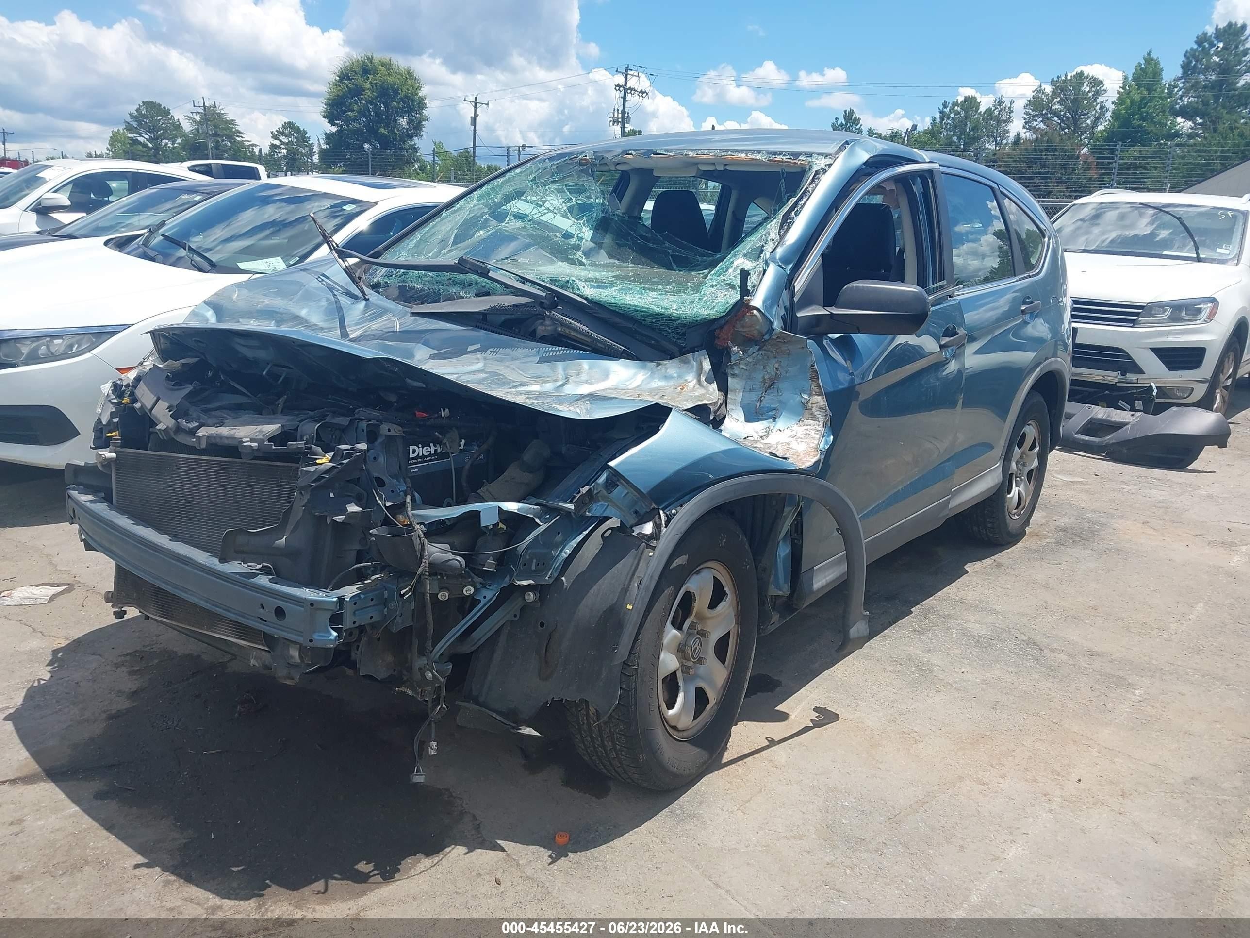 2013 Honda Cr-v Lx Teal vin: 2HKRM4H39DH691071