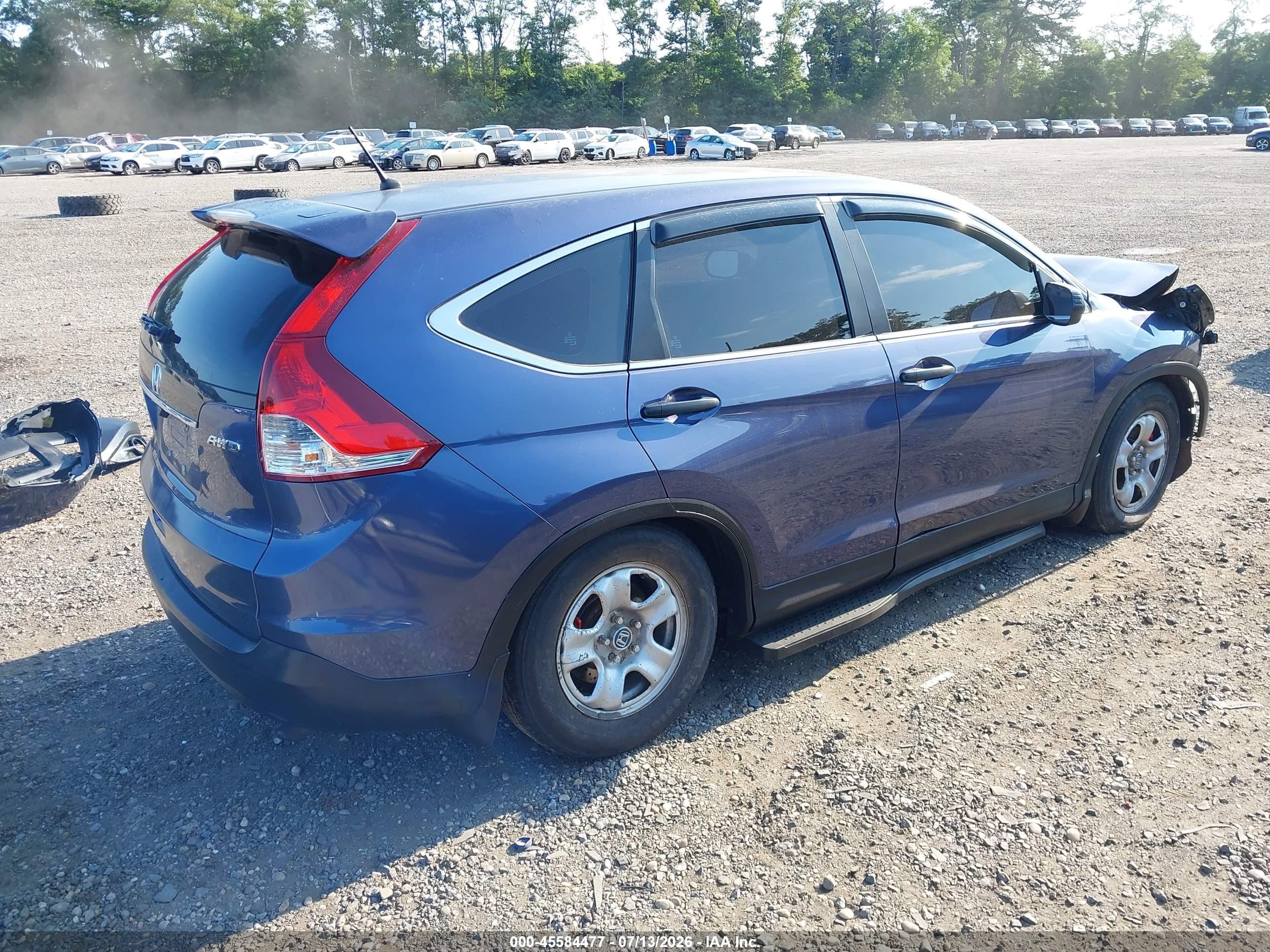 2013 Honda Cr-v Lx Blue vin: 2HKRM4H39DH693368