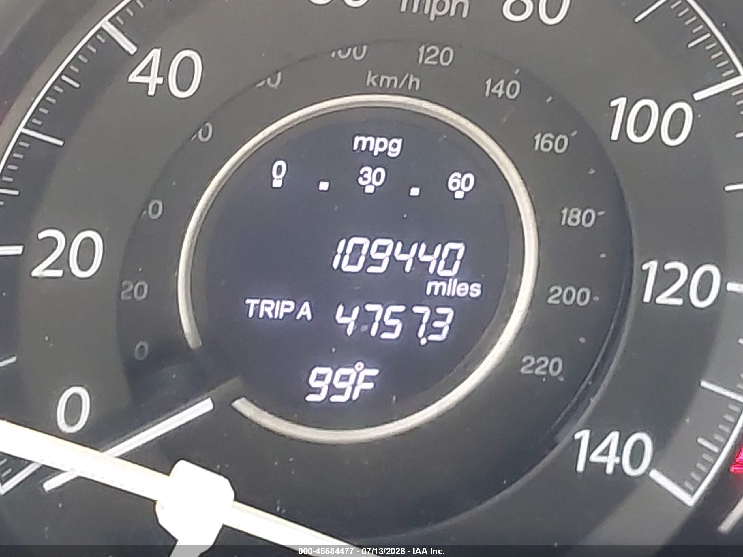 2013 Honda Cr-v Lx Blue vin: 2HKRM4H39DH693368
