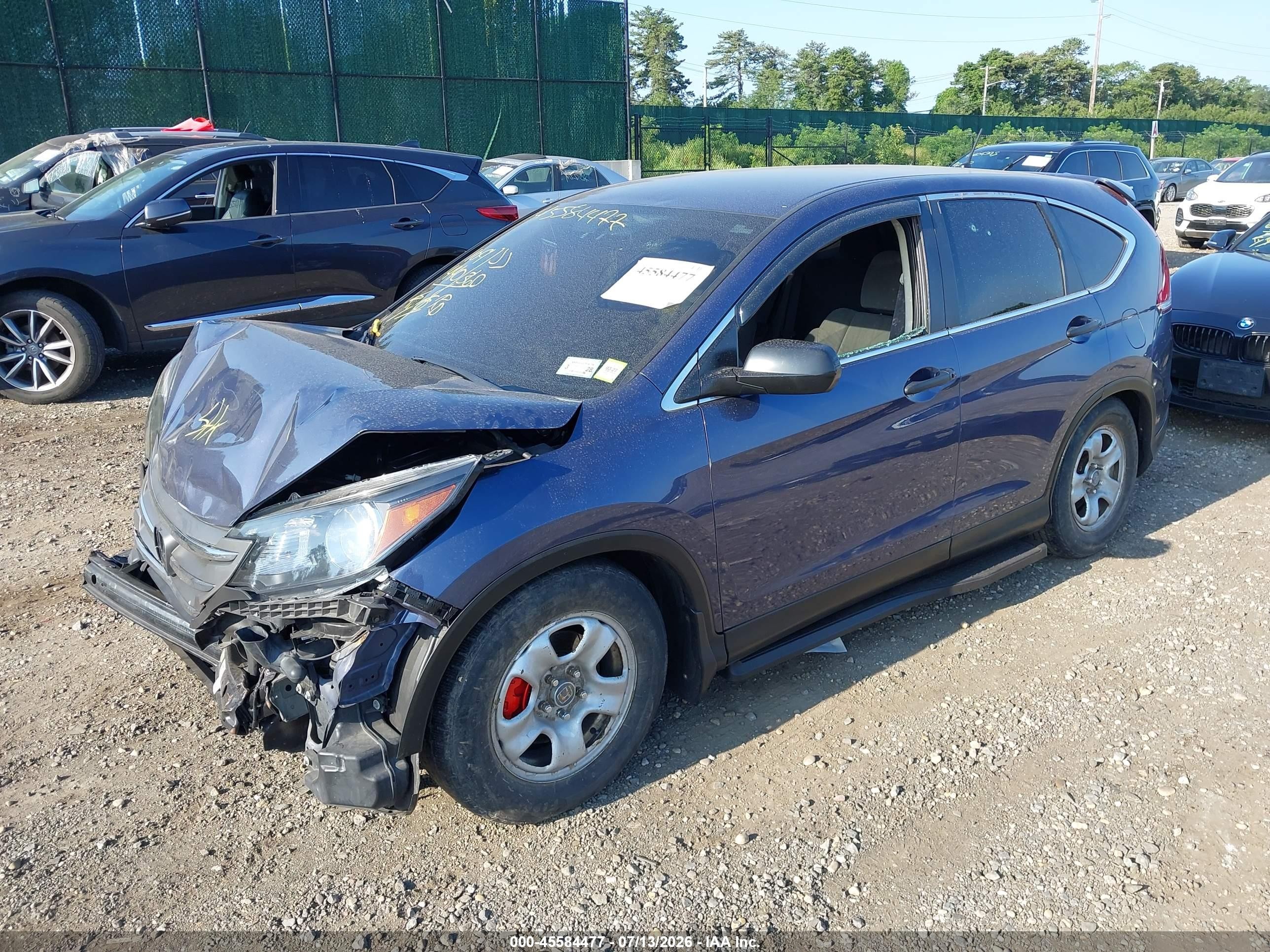 2013 Honda Cr-v Lx Blue vin: 2HKRM4H39DH693368
