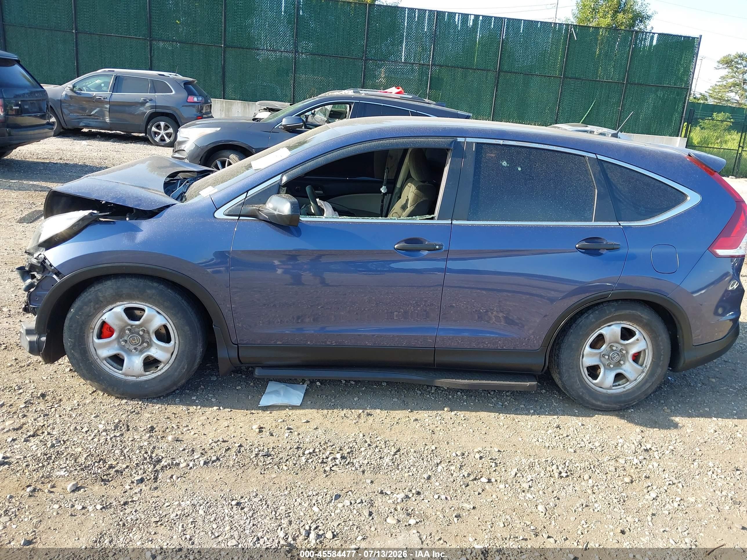 2013 Honda Cr-v Lx Blue vin: 2HKRM4H39DH693368