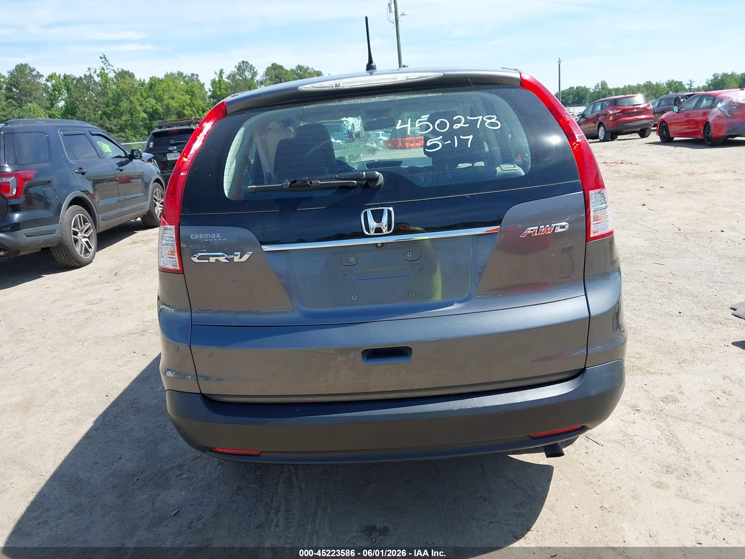 2014 Honda Cr-v Lx Gray vin: 2HKRM4H39EH670030