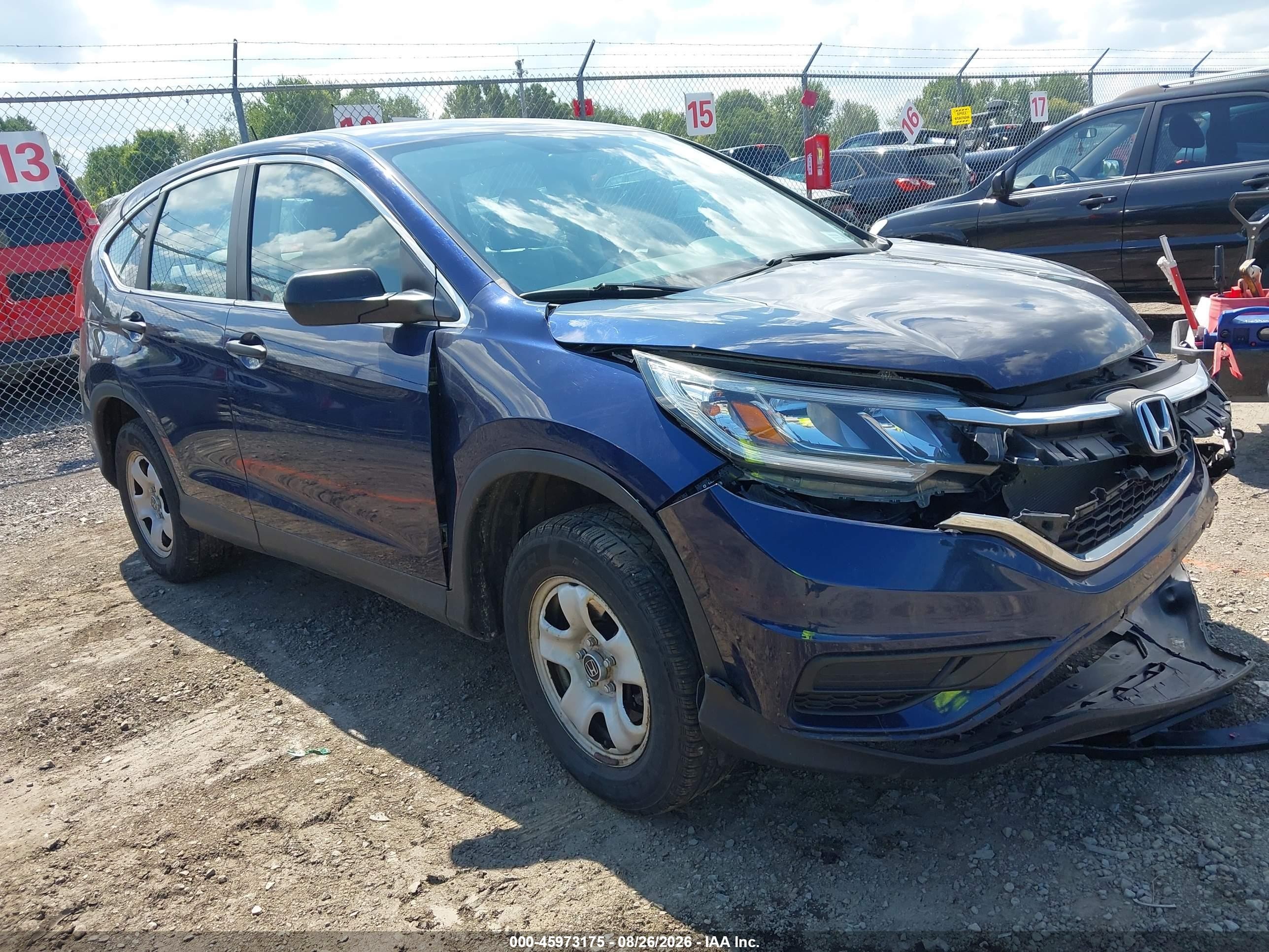 2015 Honda Cr-v Lx Blue vin: 2HKRM4H39FH693521