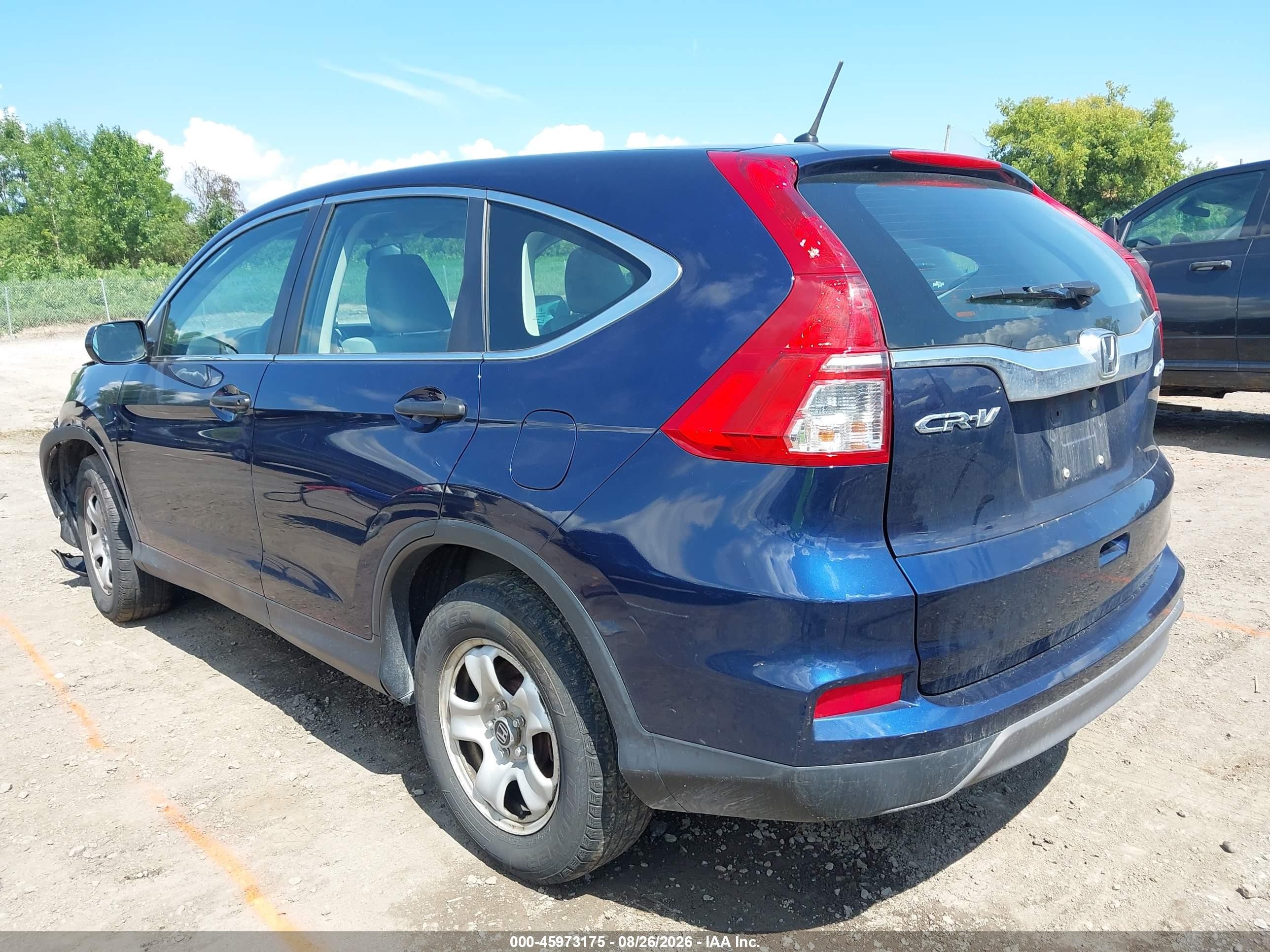 2015 Honda Cr-v Lx Синий vin: 2HKRM4H39FH693521