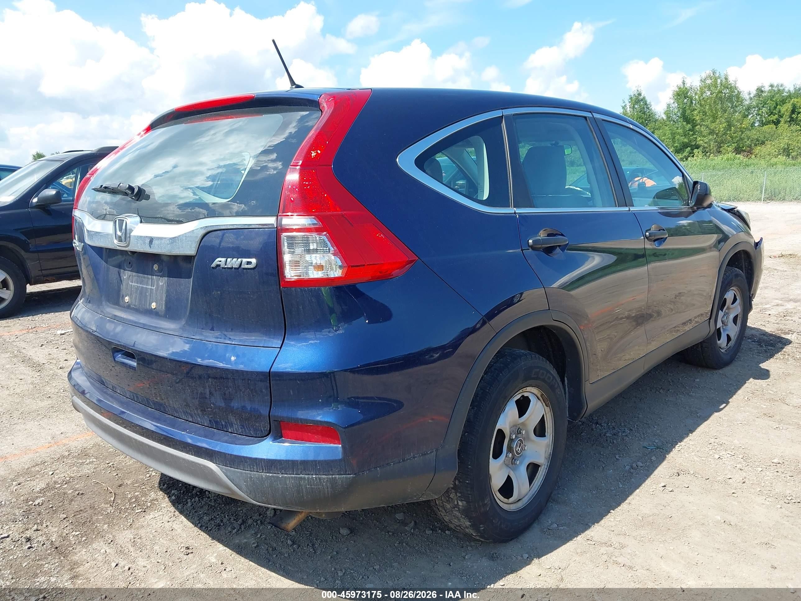 2015 Honda Cr-v Lx Синий vin: 2HKRM4H39FH693521