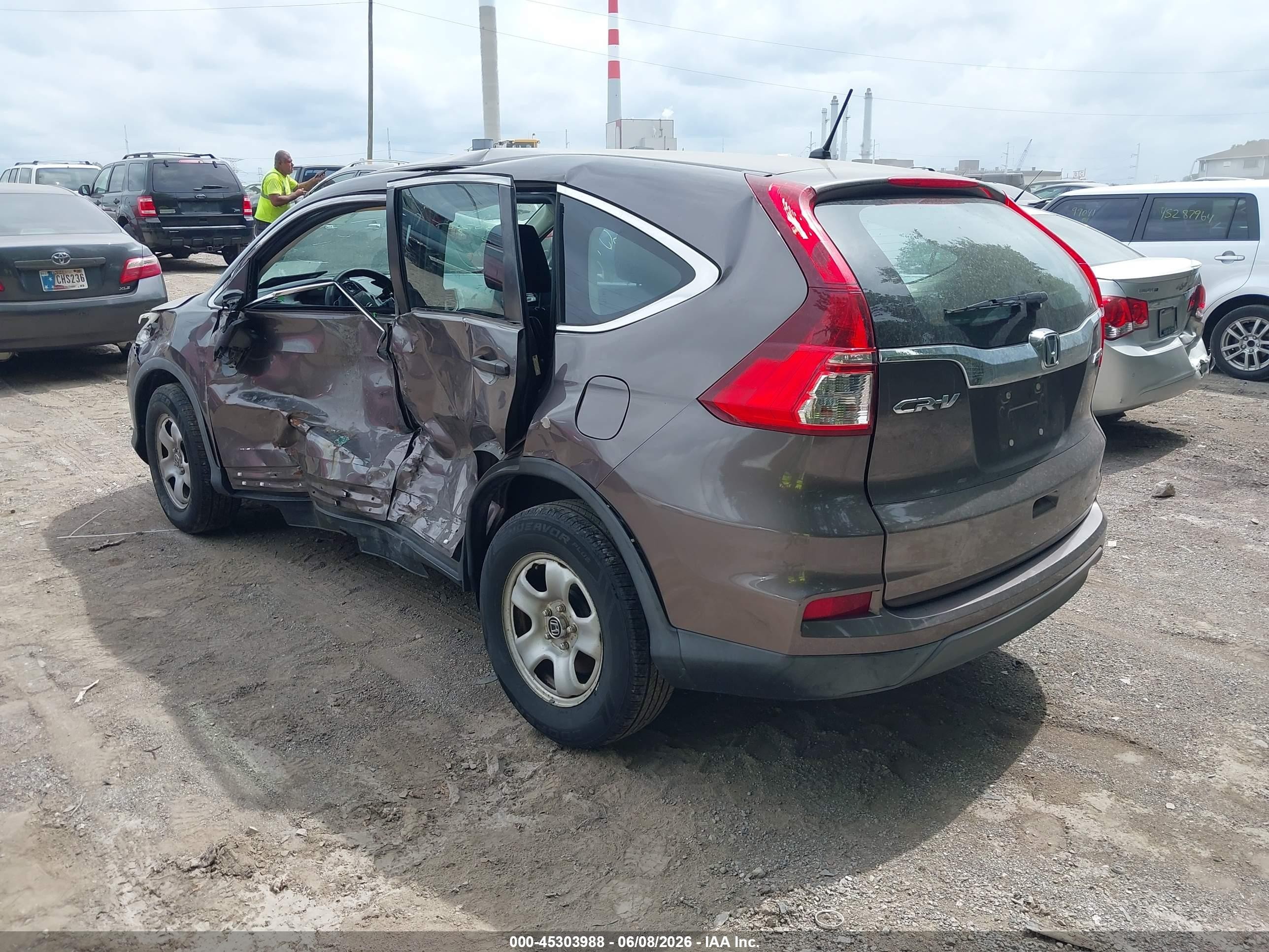 2015 Honda Cr-v Lx Gray vin: 2HKRM4H39FH698279
