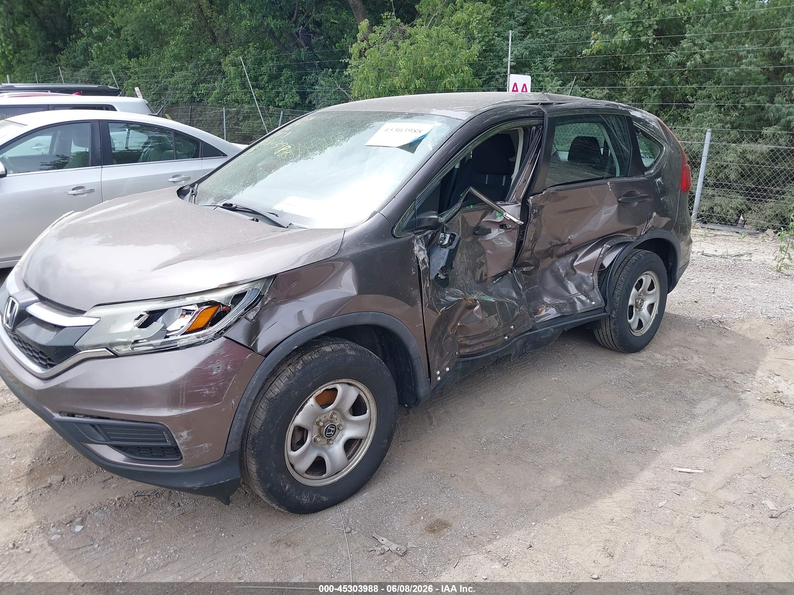 2015 Honda Cr-v Lx Gray vin: 2HKRM4H39FH698279