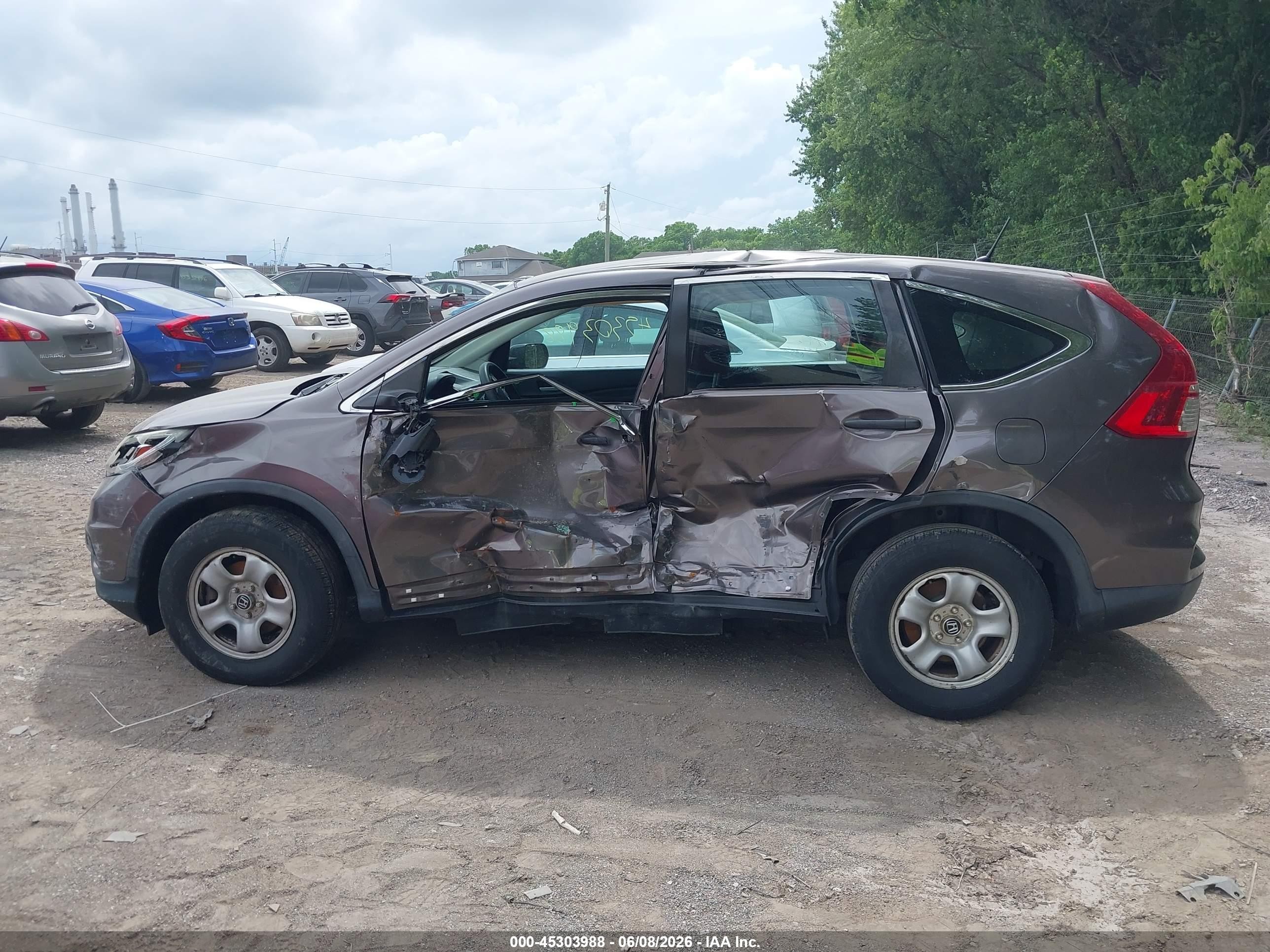 2015 Honda Cr-v Lx Gray vin: 2HKRM4H39FH698279