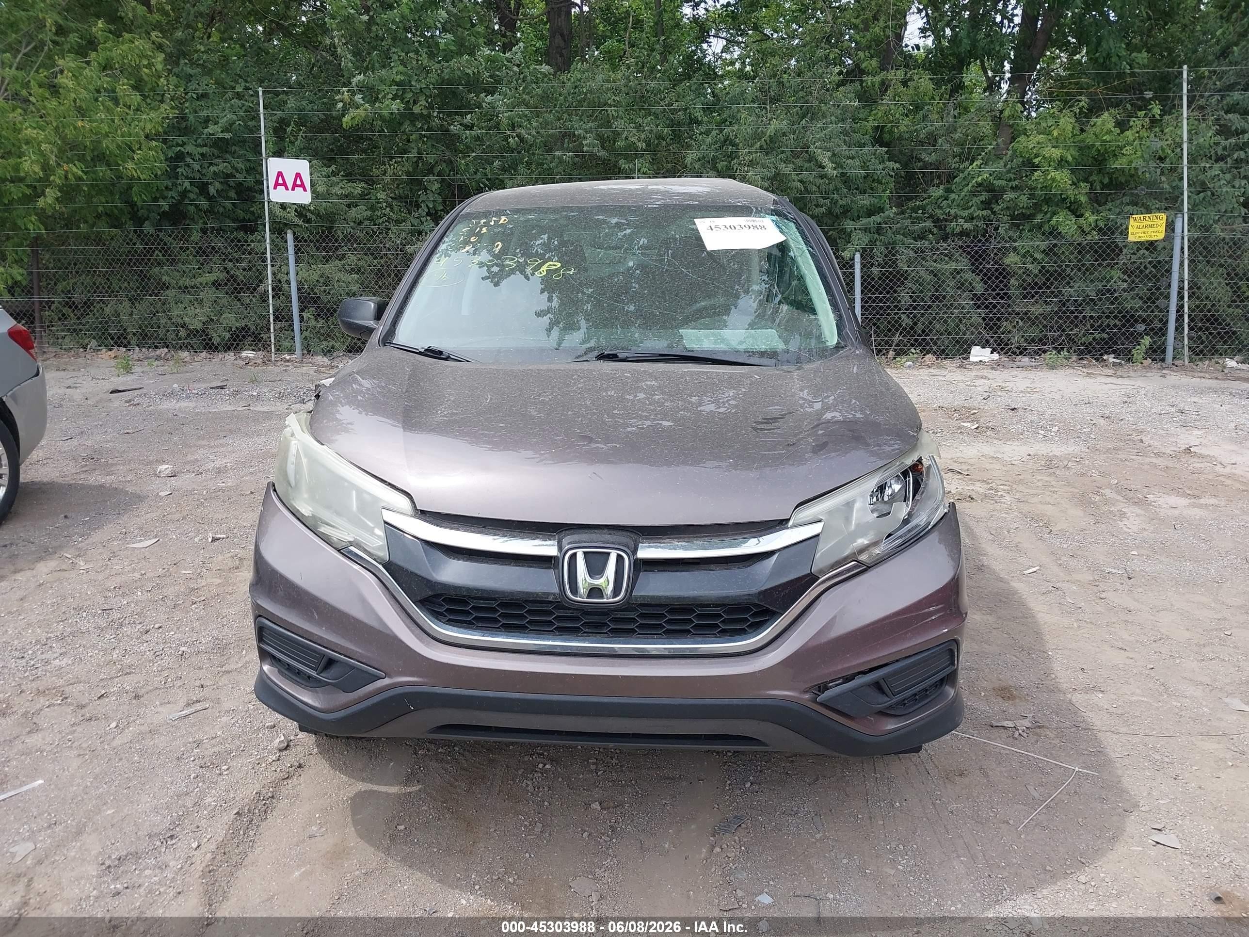 2015 Honda Cr-v Lx Gray vin: 2HKRM4H39FH698279